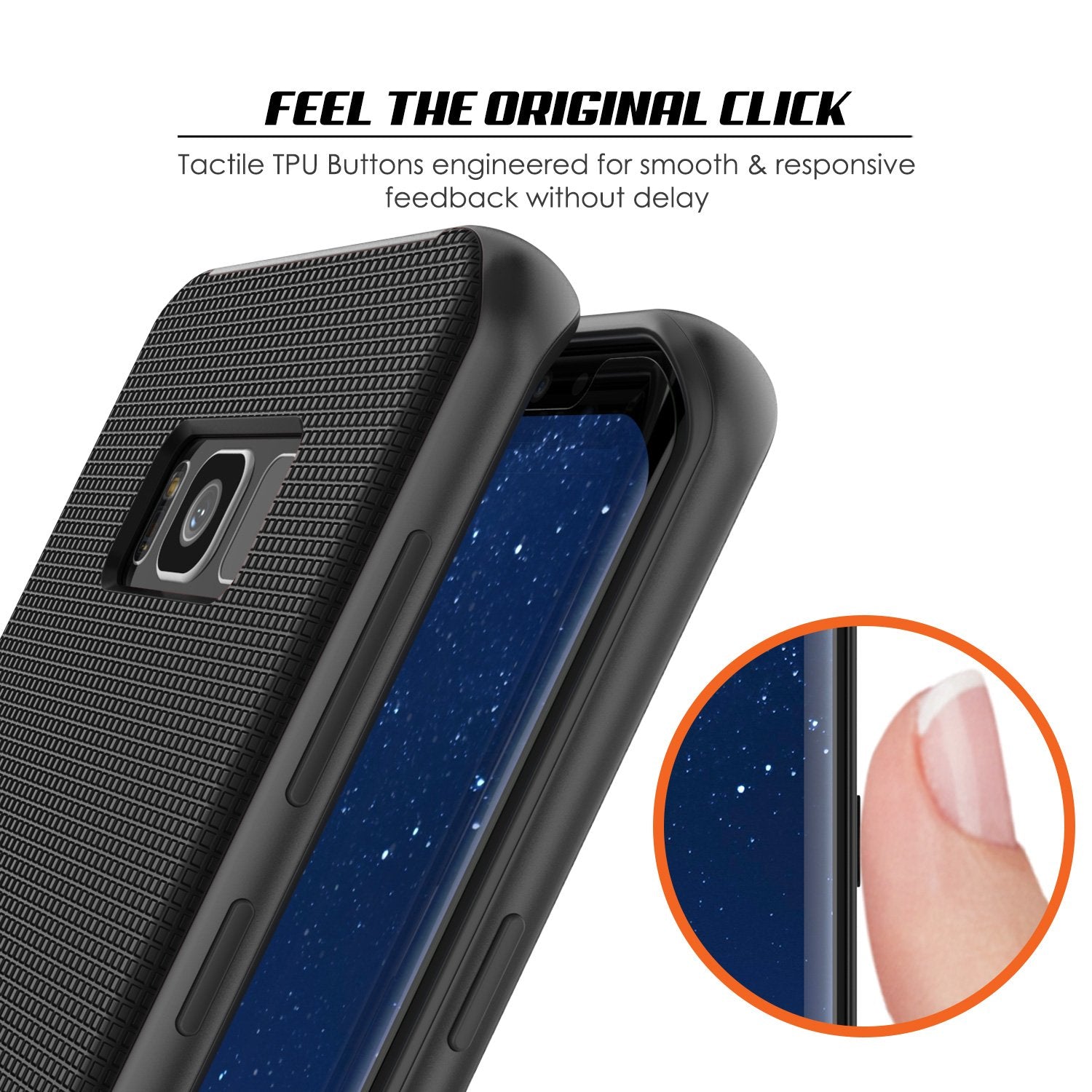 Galaxy S8 Case, PunkCase Stealth Series Hybrid Shockproof Black Cover