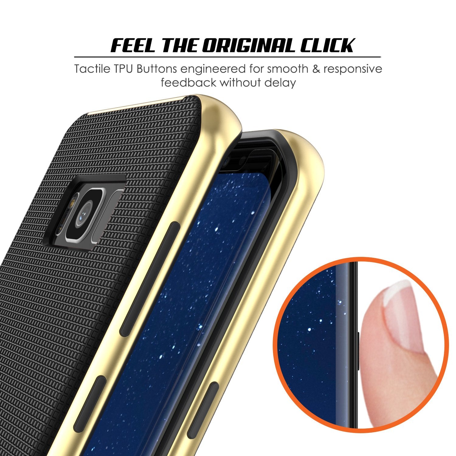 Galaxy S8 Plus Hybrid Shock Drop Proof Dual Layer Metal Case [Gold]