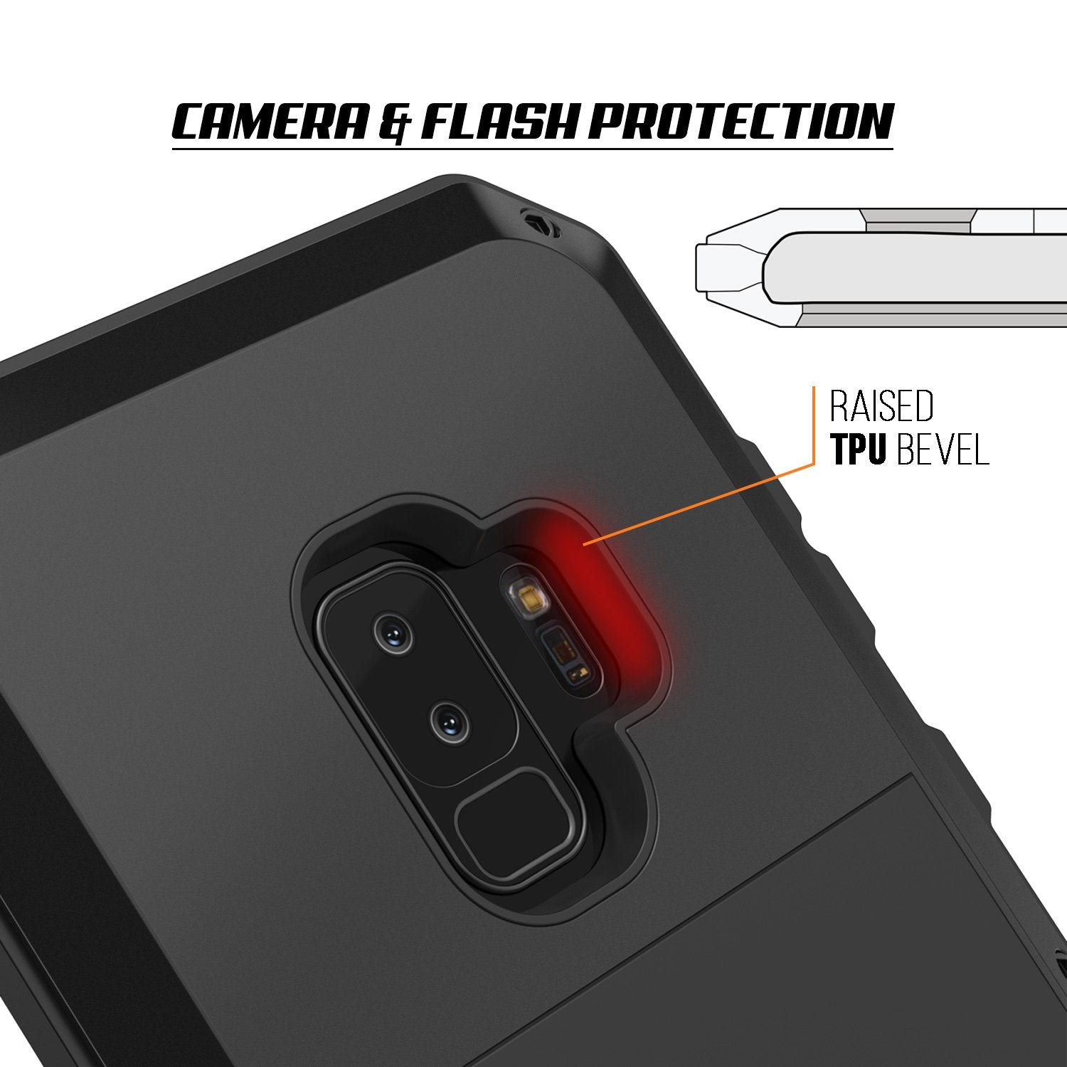 Galaxy S9 Plus Hybrid Shock Drop Proof Metal Case [Black]