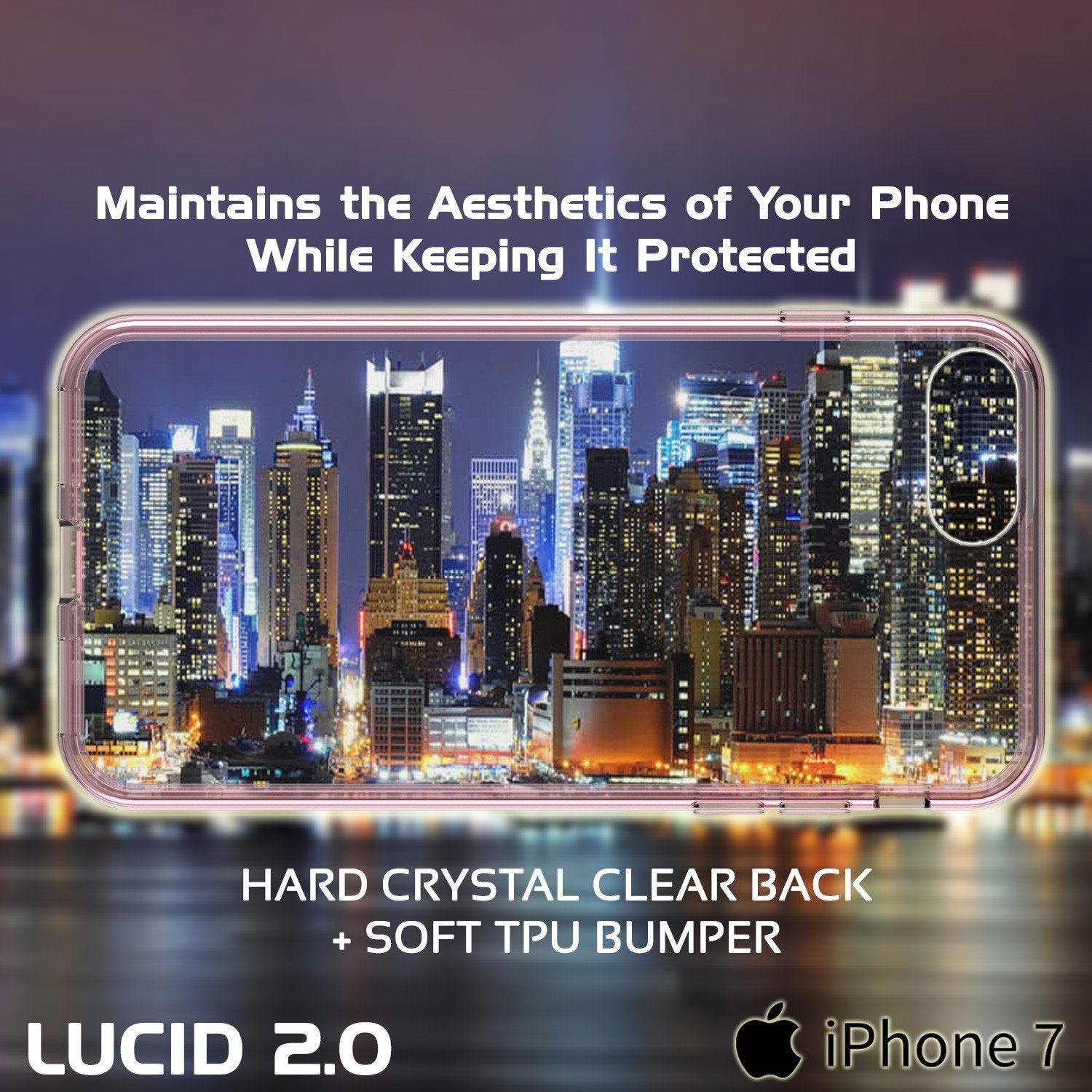 iPhone 7+ Plus Case Punkcase® LUCID 2.0 Crystal Pink Series w/ SHIELD Screen Protector | Ultra Fit