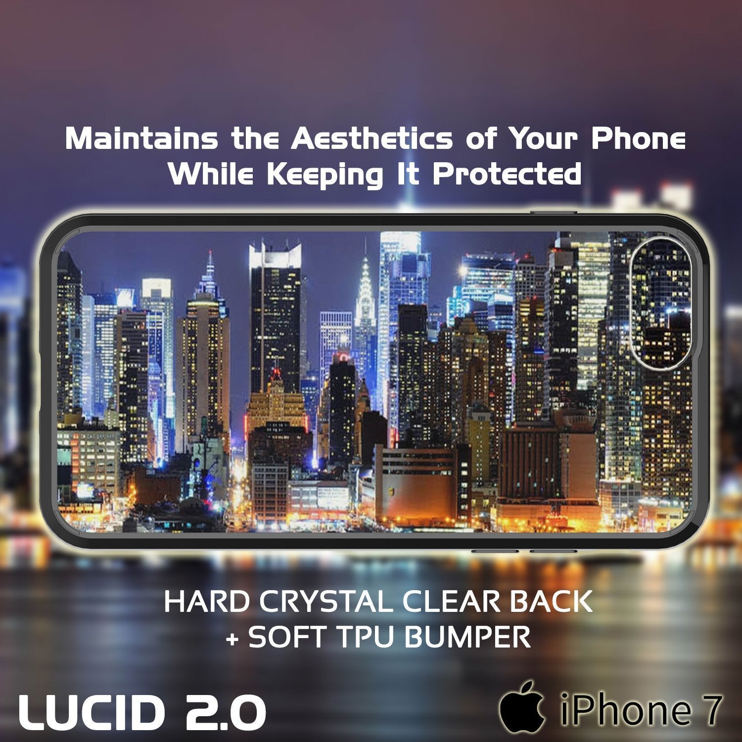 iPhone 8 Case Punkcase® LUCID 2.0 Black Series w/ PUNK SHIELD Screen Protector | Ultra Fit