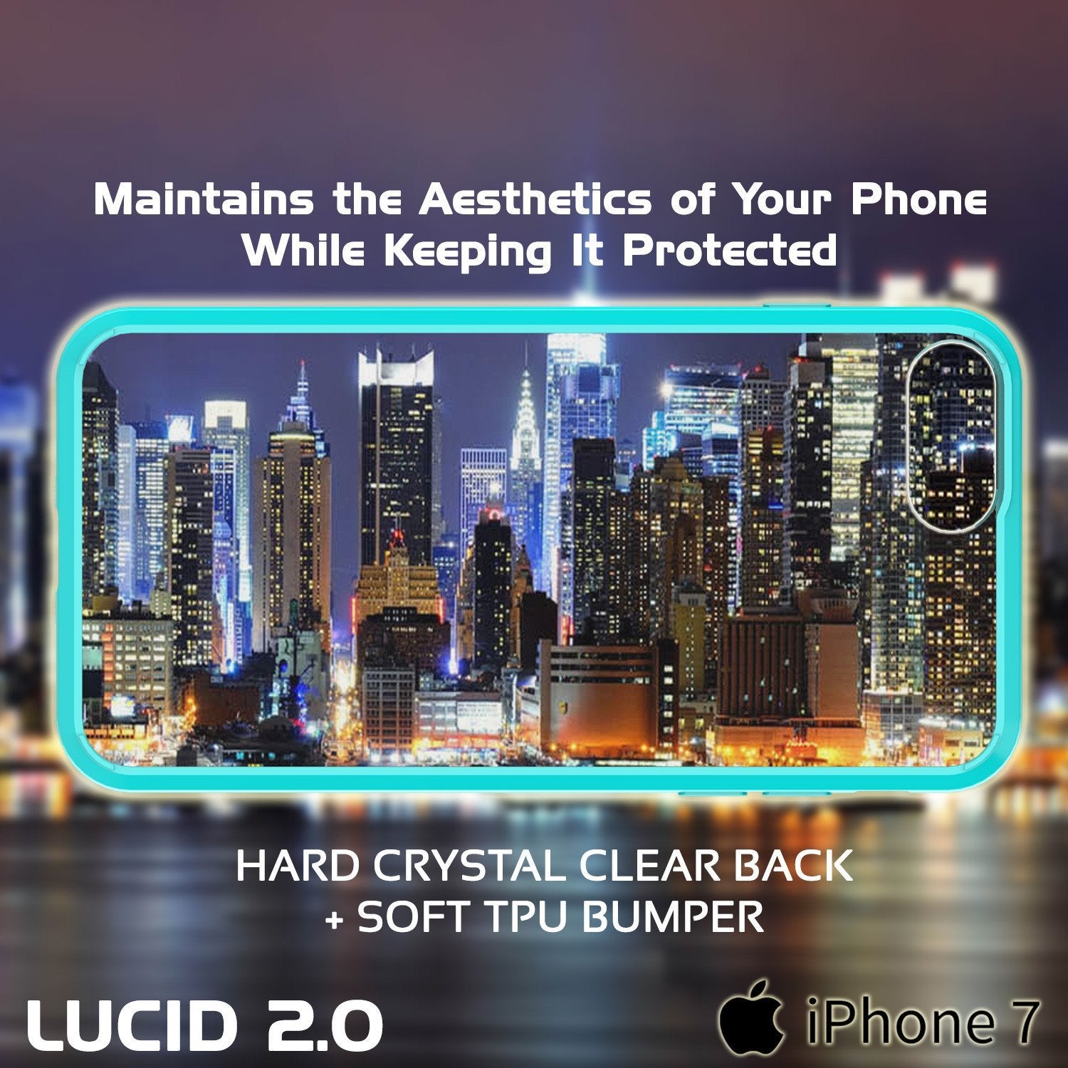 iPhone 8 Case Punkcase® LUCID 2.0 Teal Series w/ PUNK SHIELD Screen Protector | Ultra Fit