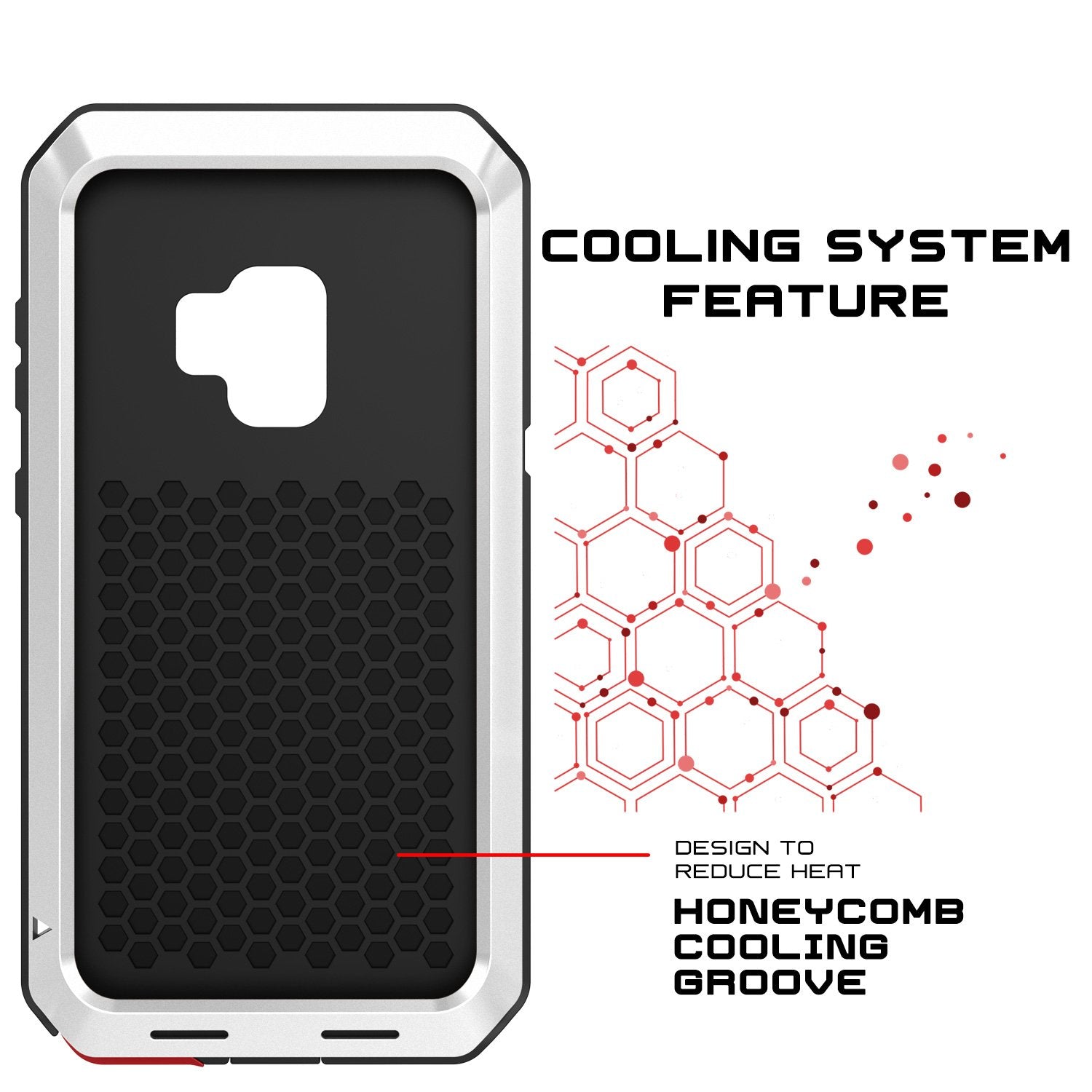Galaxy S9 Hybrid Shock Drop Proof Metal Designed Case [White]
