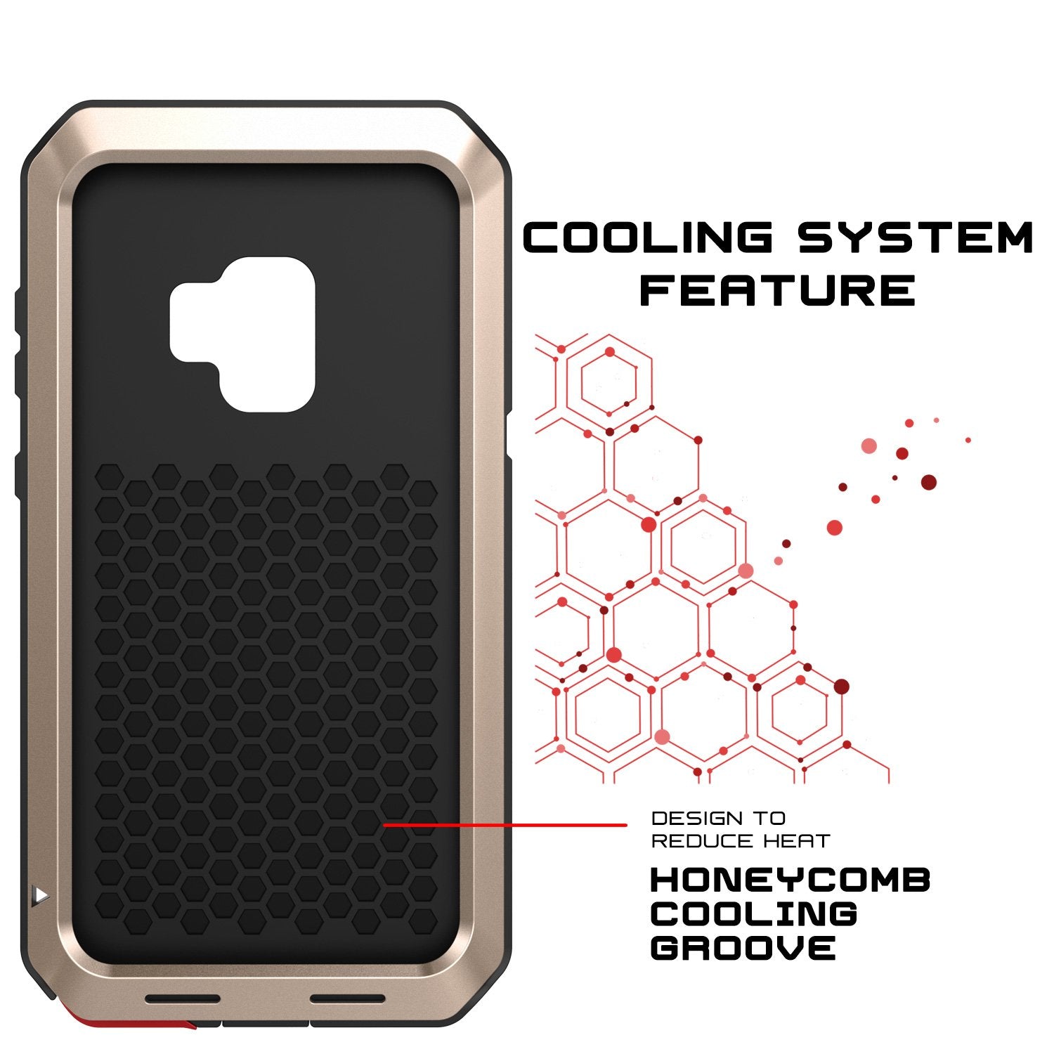 Galaxy S9 Hybrid Shock Drop Proof TPU Design Metal Case [Gold]