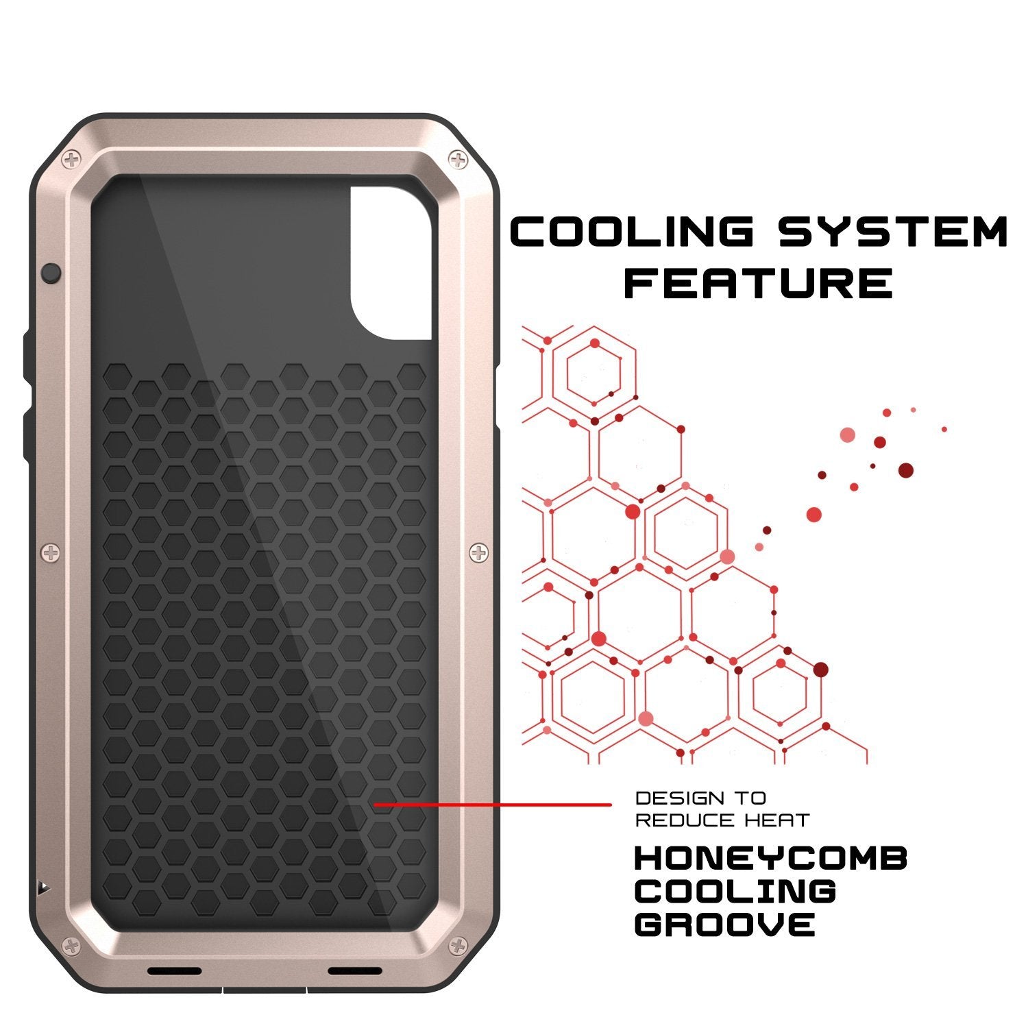 iPhone XS Max Metal Case, Heavy Duty Military Grade Armor Cover [shock proof] Full Body Hard [Gold]