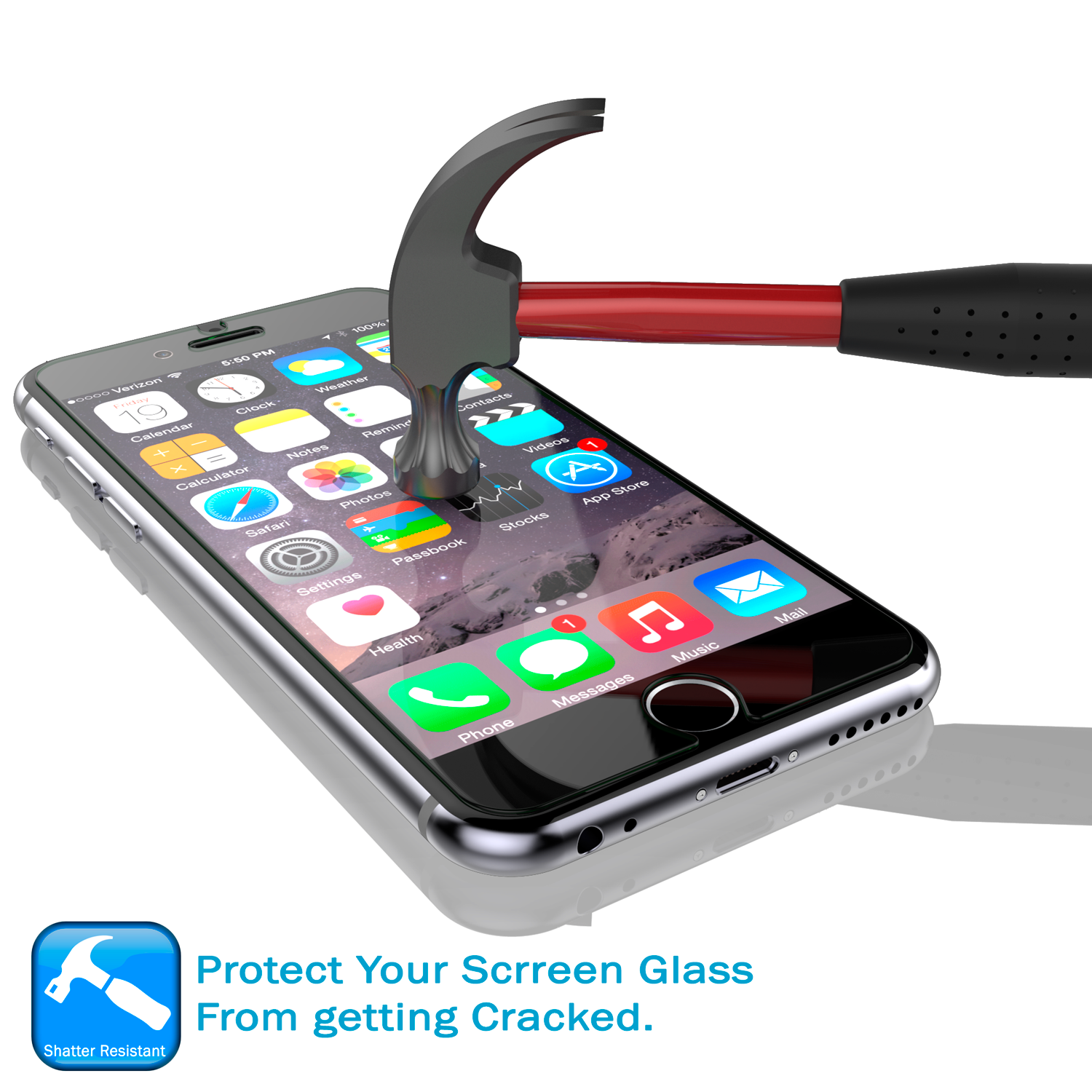 iPhone 6/6s Plus Clear Punkcase Glass SHIELD Tempered Glass Screen Protector 0.33mm Thick 9H Glass