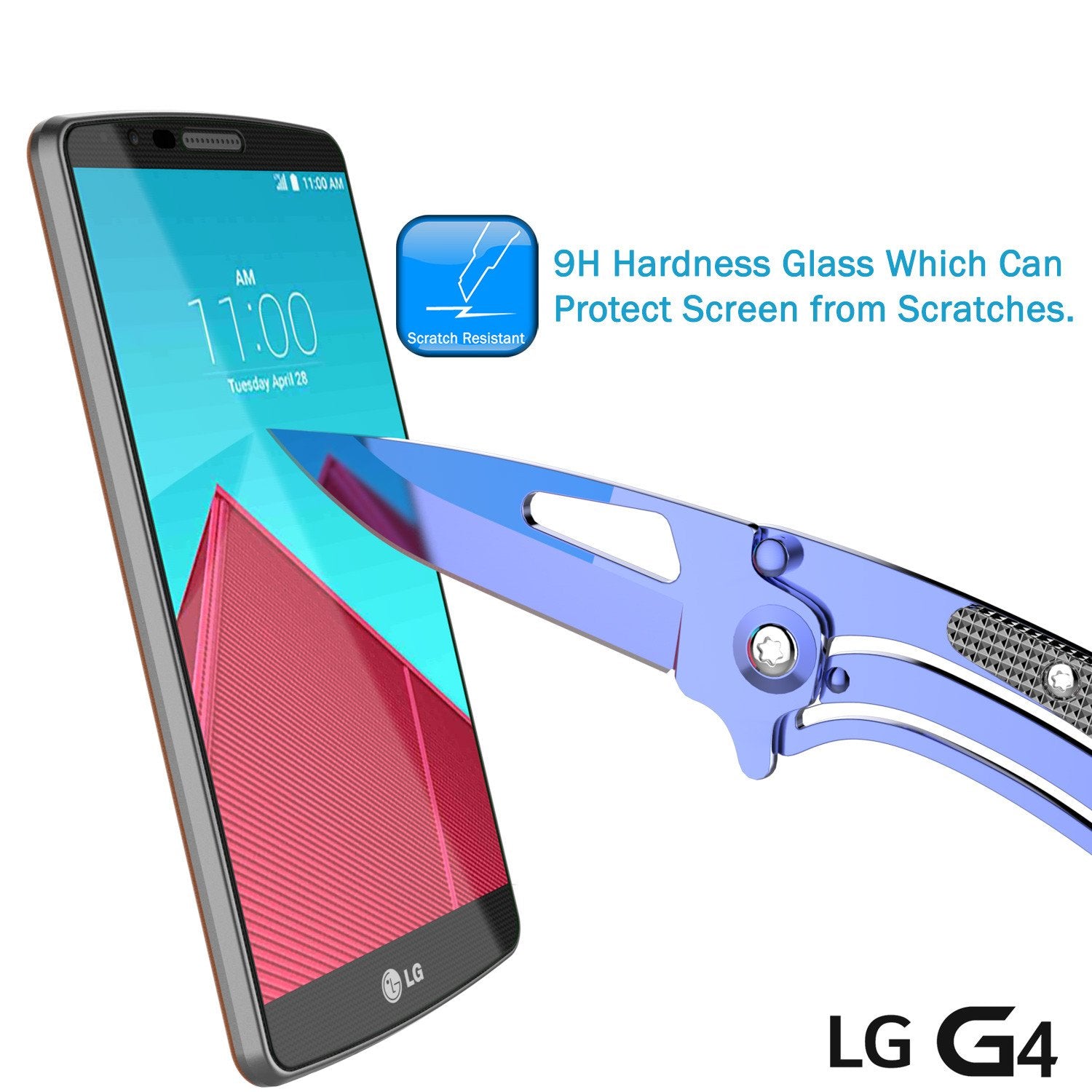 LG G4 Punkcase Glass SHIELD Tempered Glass Screen Protector 0.33mm Thick 9H Glass