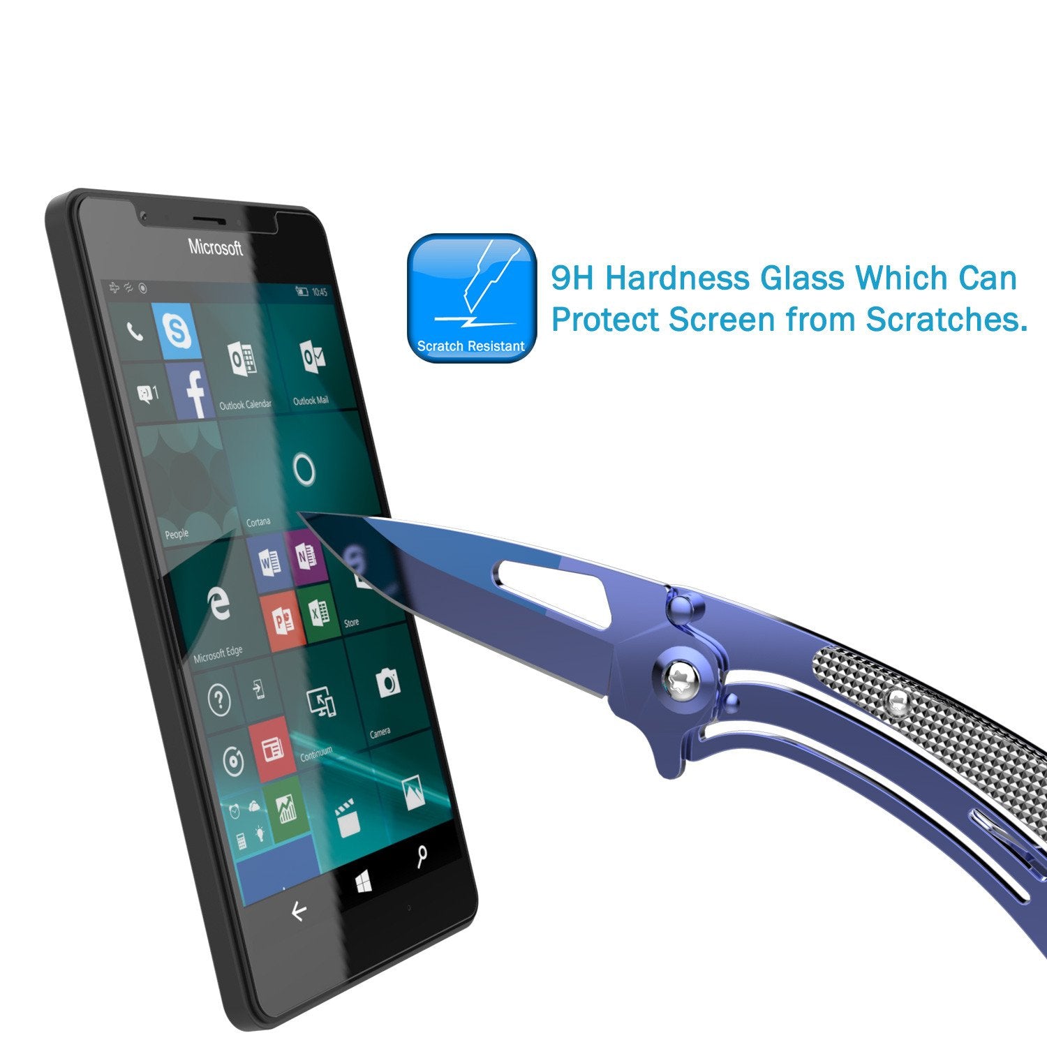 Microsoft Lumia 950 XL Screen Protector, Punkcase SHIELD Tempered Glass Protector 0.33mm Thick 9H