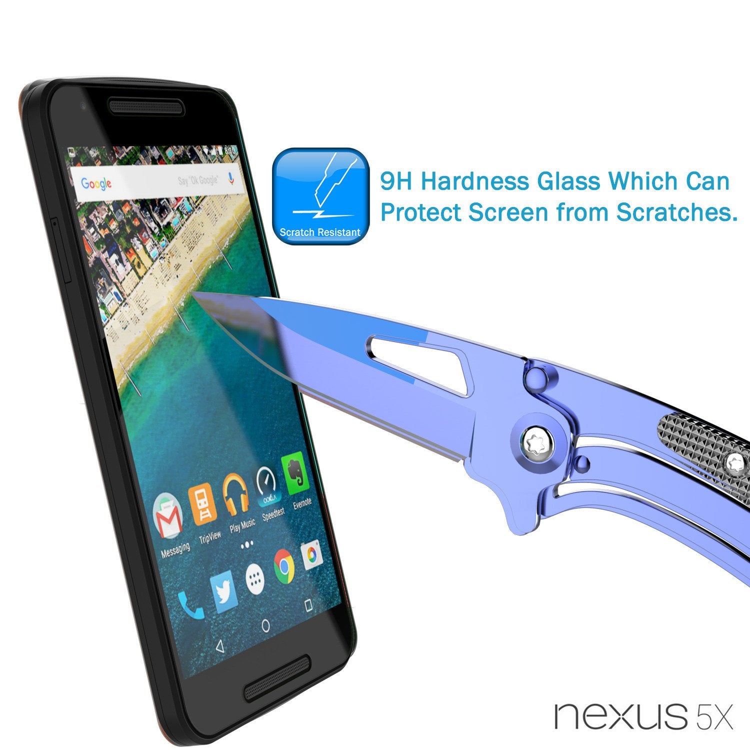 LG Nexus 5X Punkcase Glass SHIELD Tempered Glass Screen Protector 0.33mm Thick 9H Glass