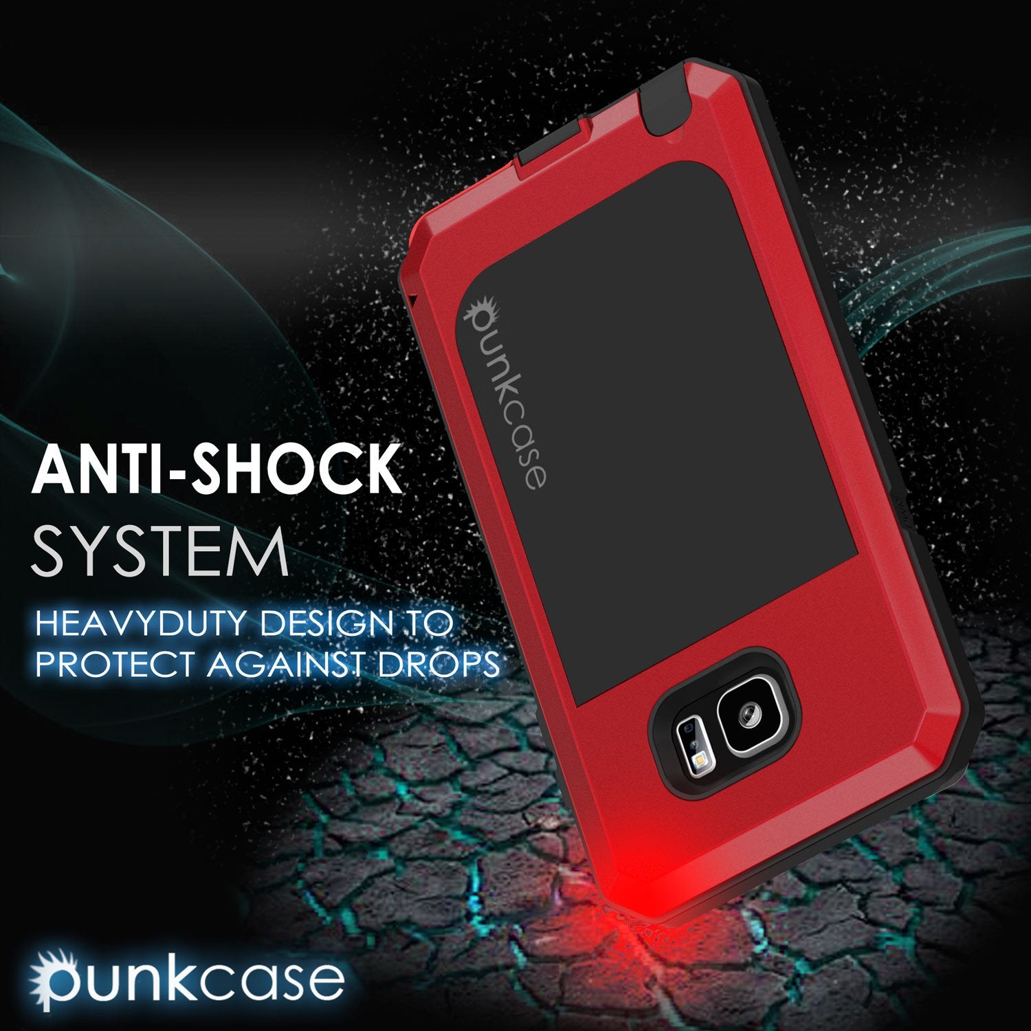 Note 5 Case, Punkcase® METALLIC Series RED w/ TEMPERED GLASS | Aluminum Frame