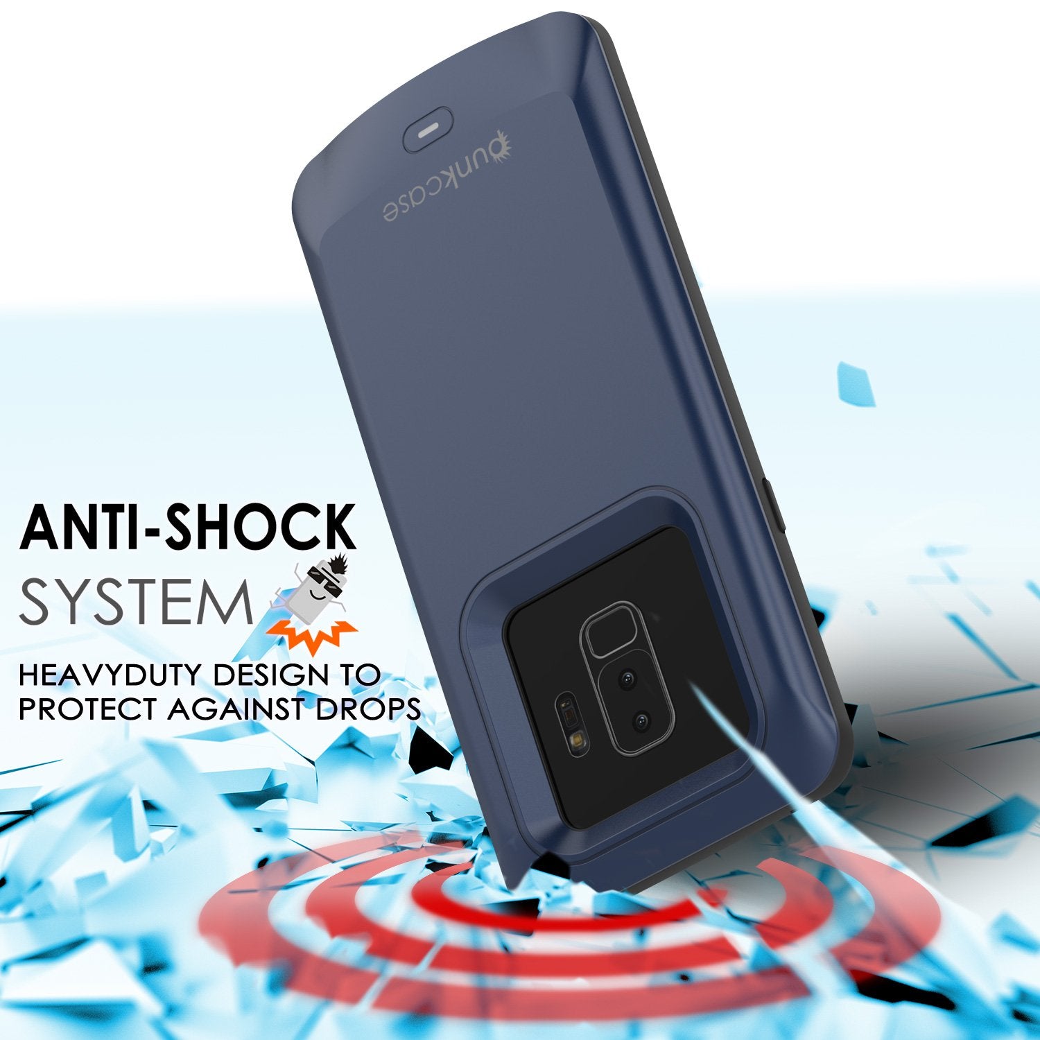 Galaxy S9 PLUS Integrated USB Port 5000mAH Battery Slim Case | [Navy]