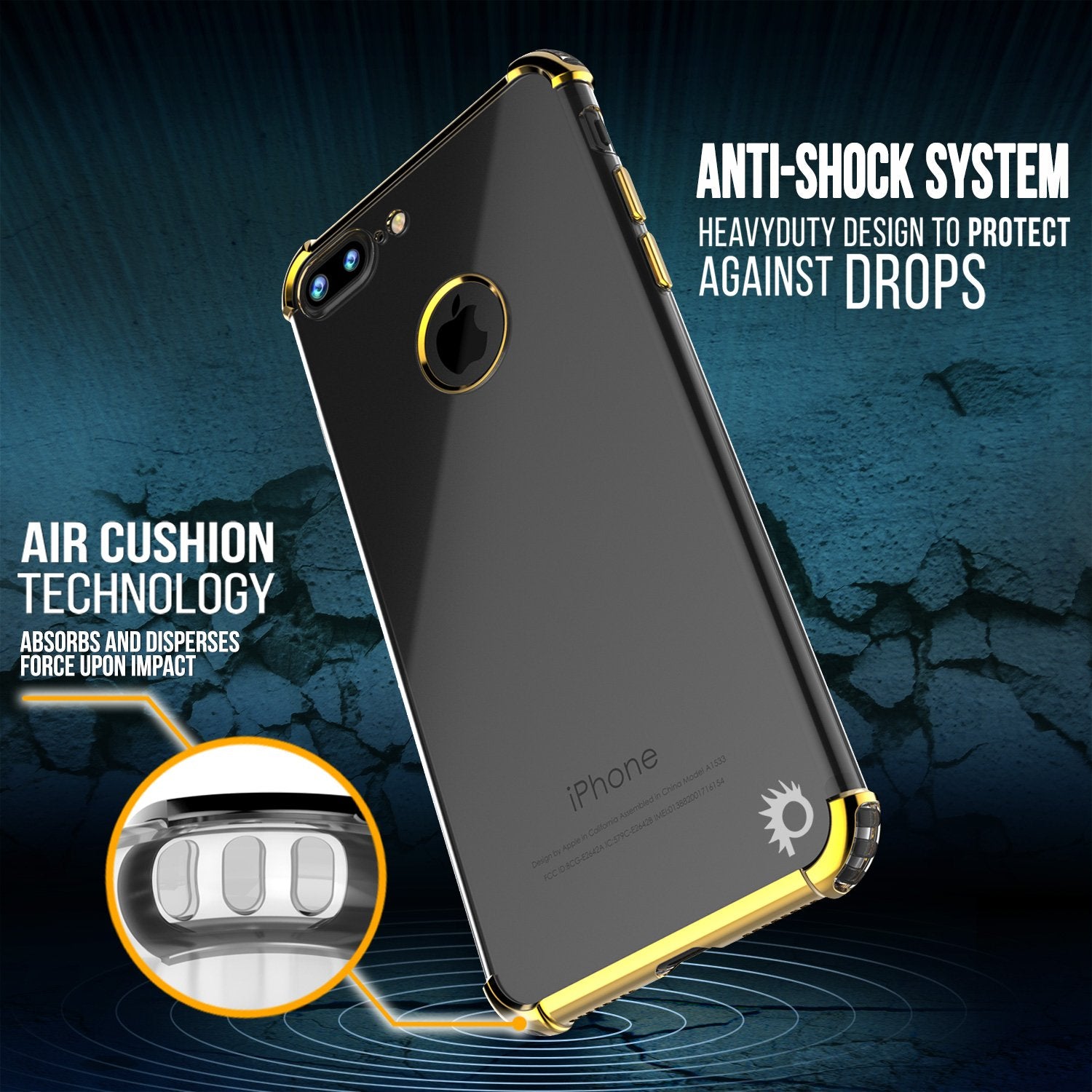 iPhone 7 PLUS Case, Punkcase BLAZE SERIES Protective Cover [Gold]
