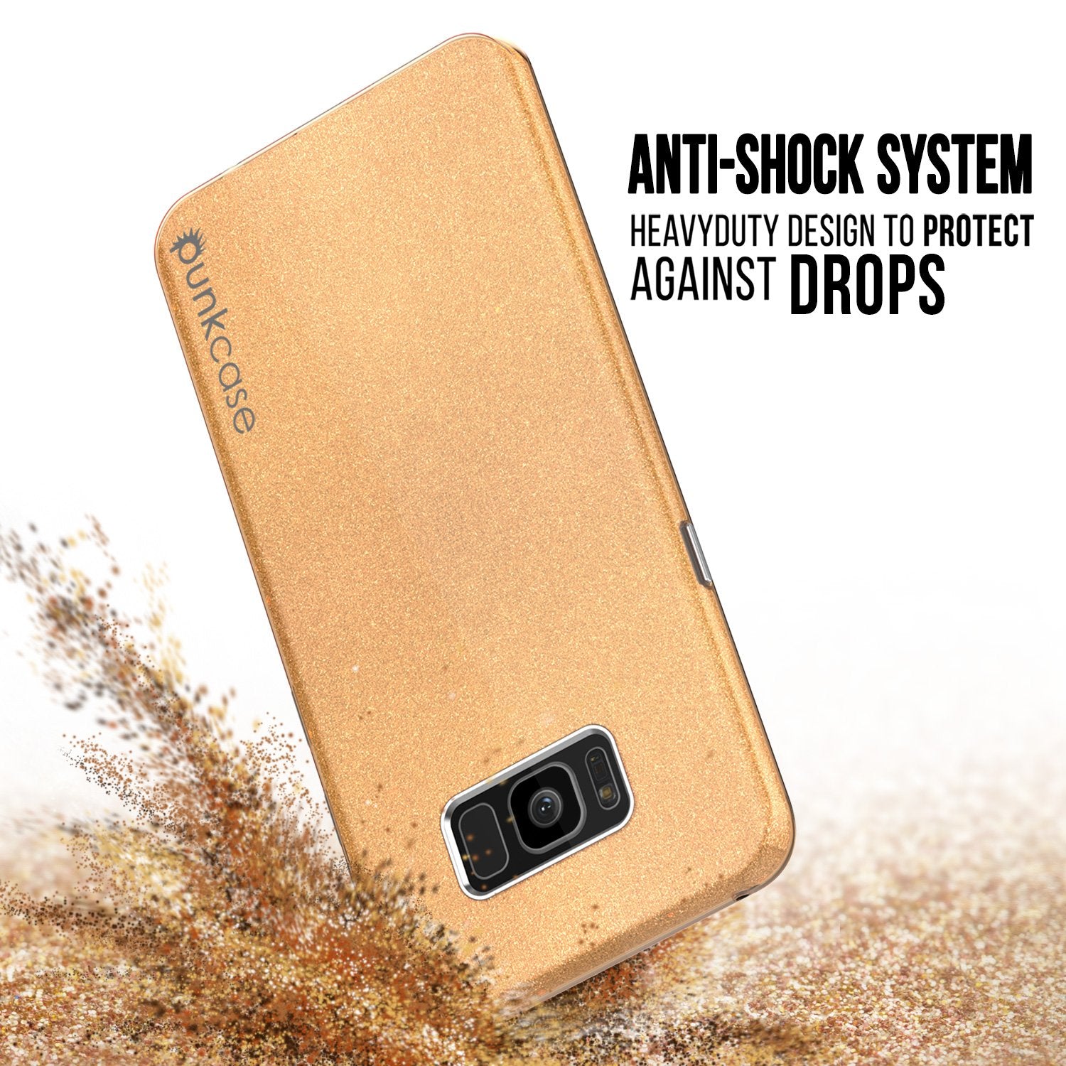 Galaxy S8 Case, Punkcase Galactic 2.0 Series Armor Gold Cover