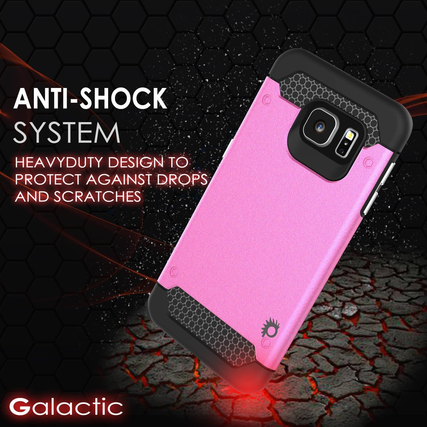 Galaxy s6 EDGE Plus Case PunkCase Galactic Pink Series Slim Armor Soft Cover w/ Screen Protector