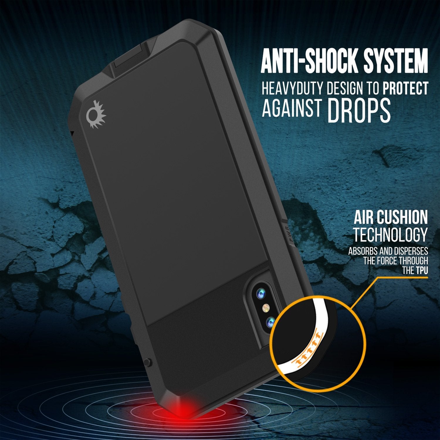 iPhone XR Metal Case, Heavy Duty Military Grade Armor Cover [shock proof] Full Body Hard [Black]