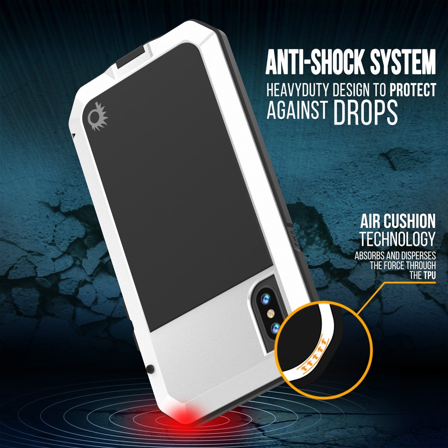 iPhone XR Metal Case, Heavy Duty Military Grade Armor Cover [shock proof] Full Body Hard [White]