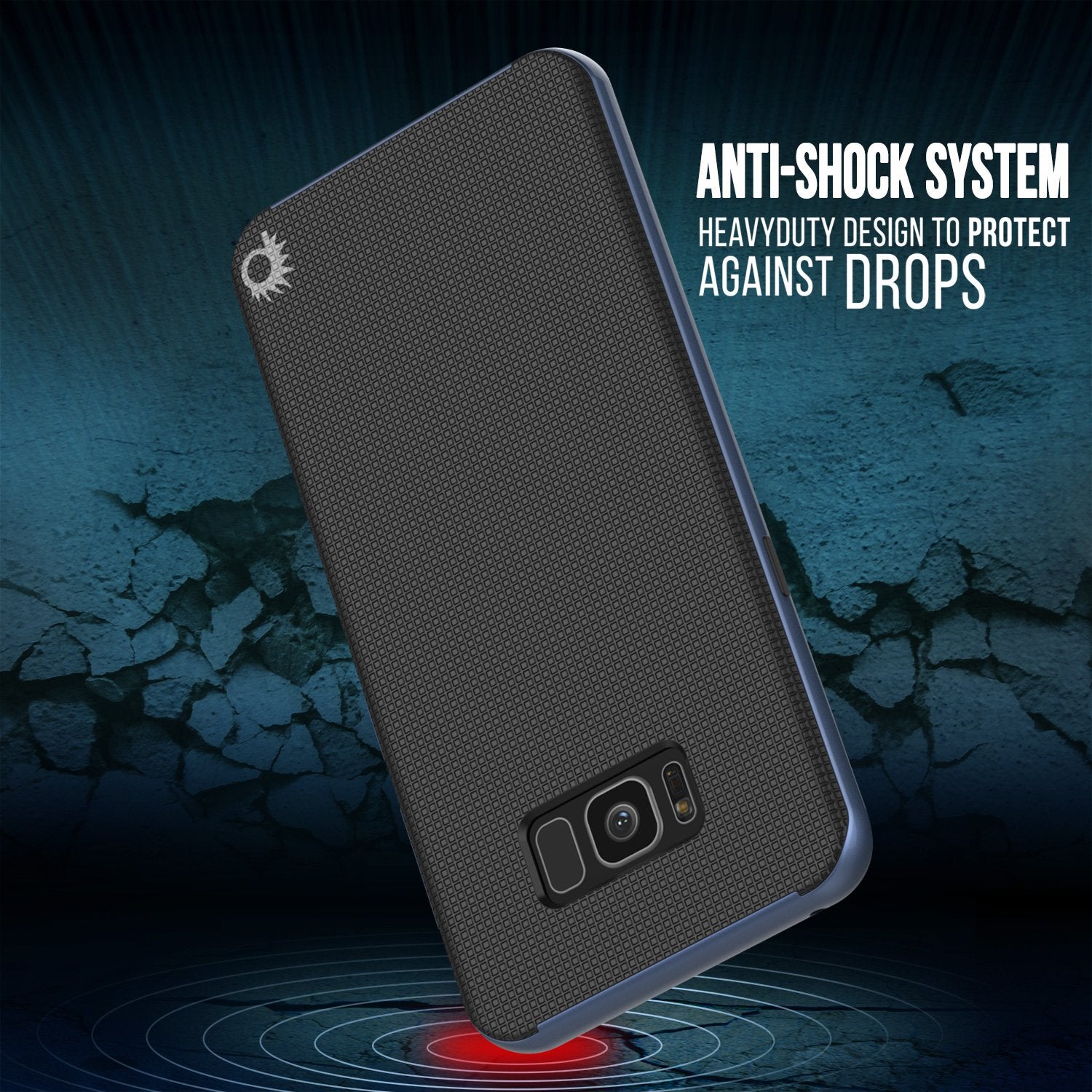 Galaxy S8 Plus Hybrid Shock Drop Proof  Slim-Fit Case [Navy Blue]