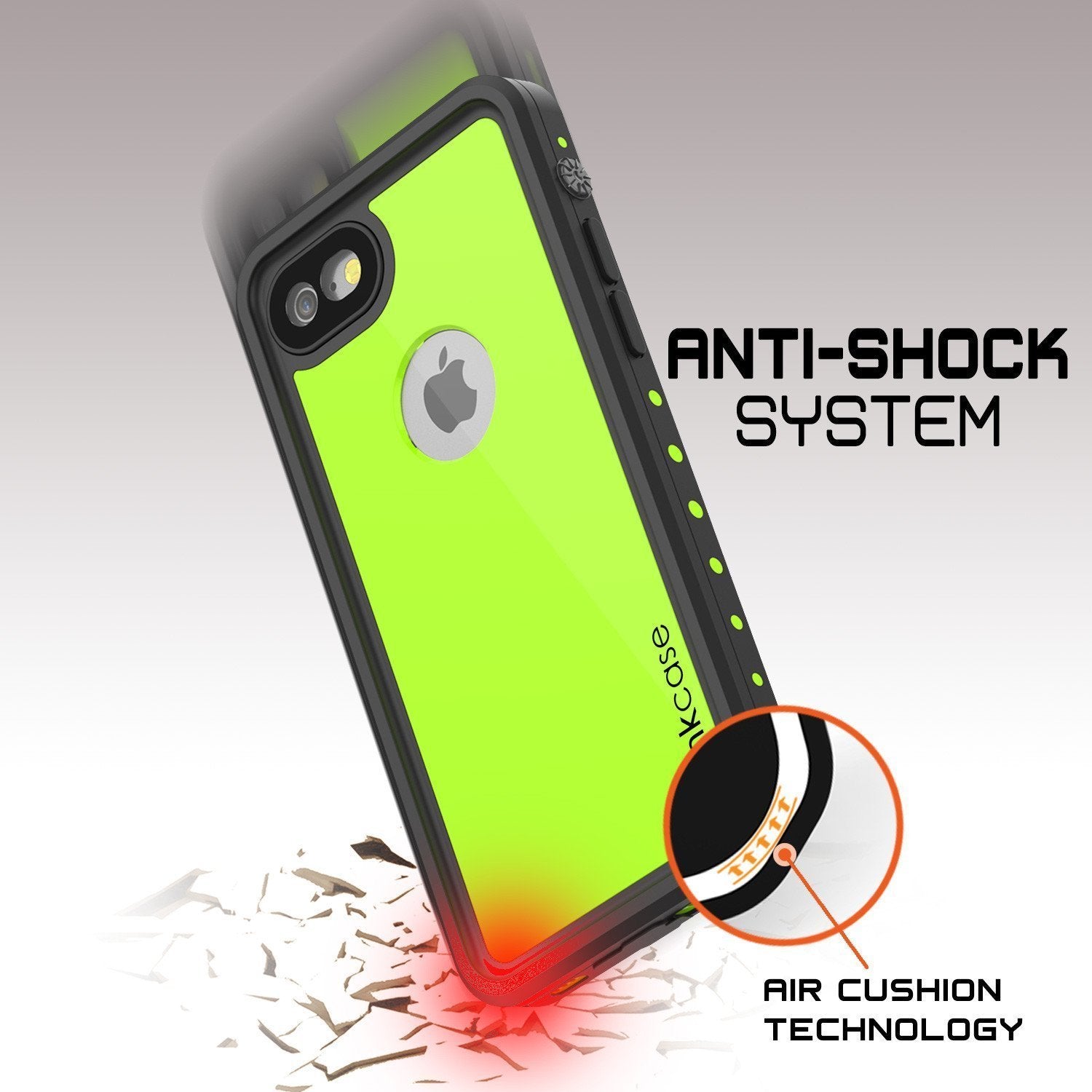 iPhone 8 Waterproof Case, Punkcase [Light Green] [StudStar Series] [Slim Fit][IP68 Certified]  [Dirt/Snow Proof]