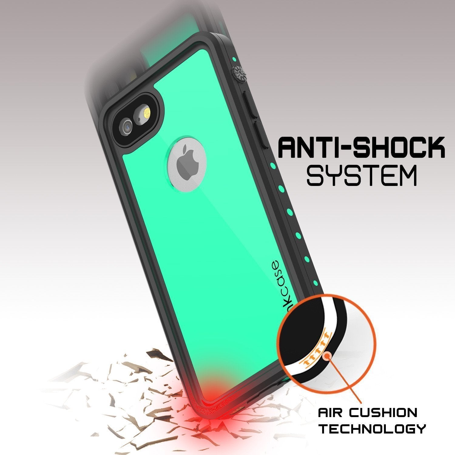 iPhone SE (4.7") Waterproof Case, Punkcase [Teal] [StudStar Series] [Slim Fit] [IP68 Certified]] [Dirtproof] [Snowproof]