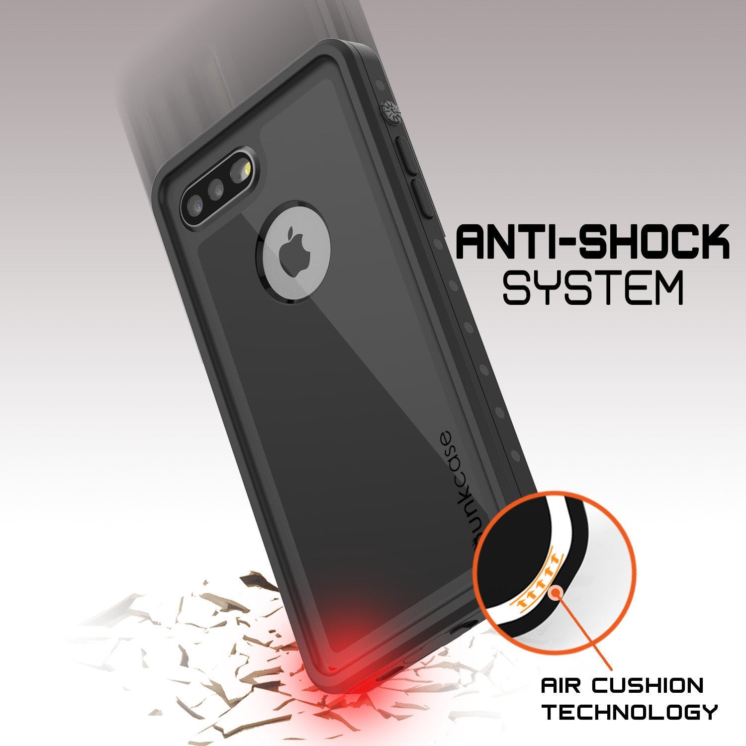 iPhone 8+ Plus Waterproof Case, Punkcase [StudStar Series] [Black] [Slim Fit] [IP68 Certified] [Shockproof] [Dirtproof] Armor Cover