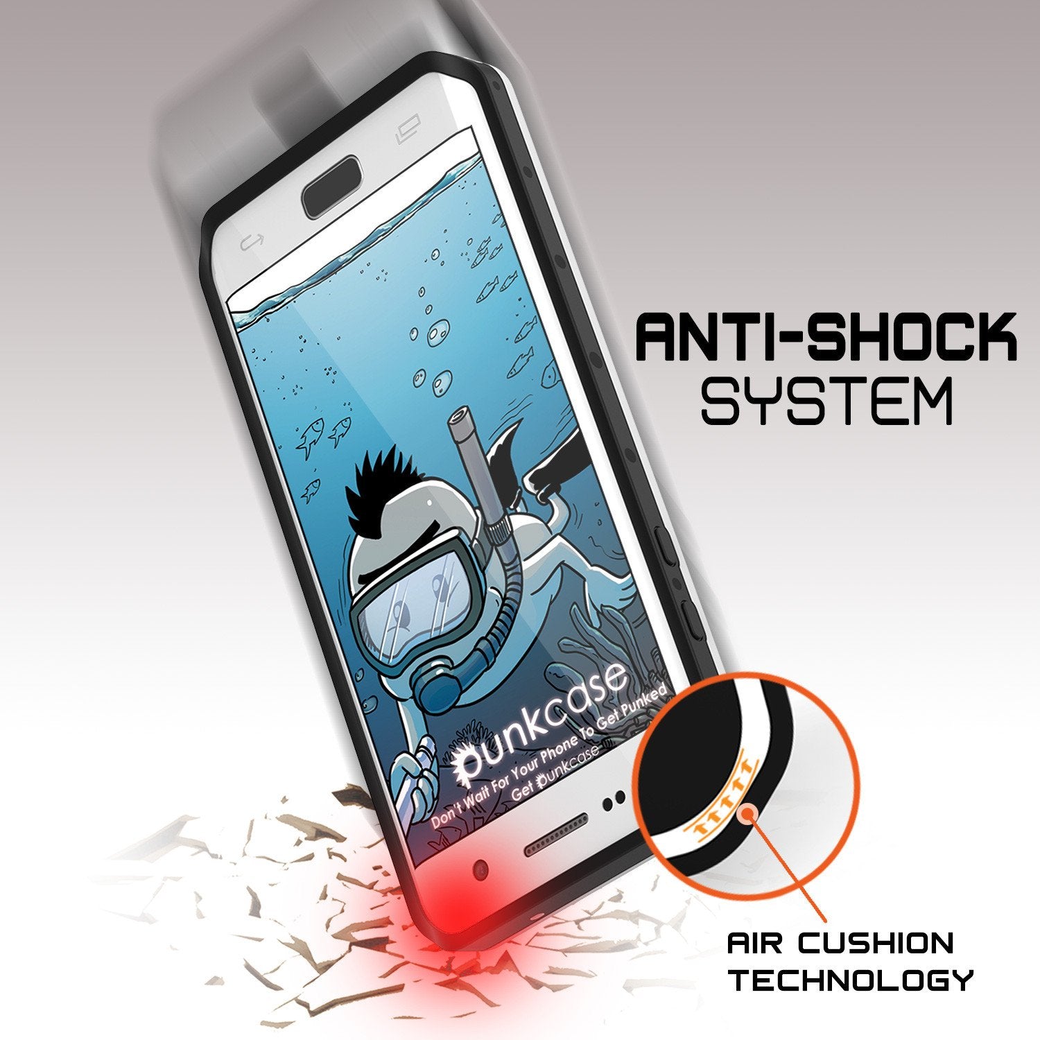 Galaxy S7 EDGE Waterproof Case, Punkcase StudStar White Thin 6.6ft Underwater IP68 Shock/Snow Proof