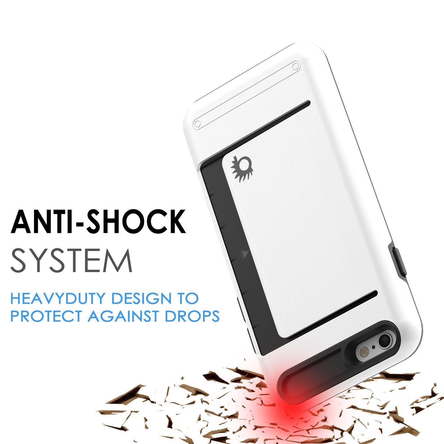iPhone 6/6s Case PunkCase CLUTCH White Series Slim Armor Soft Cover Case w/ Tempered Glass