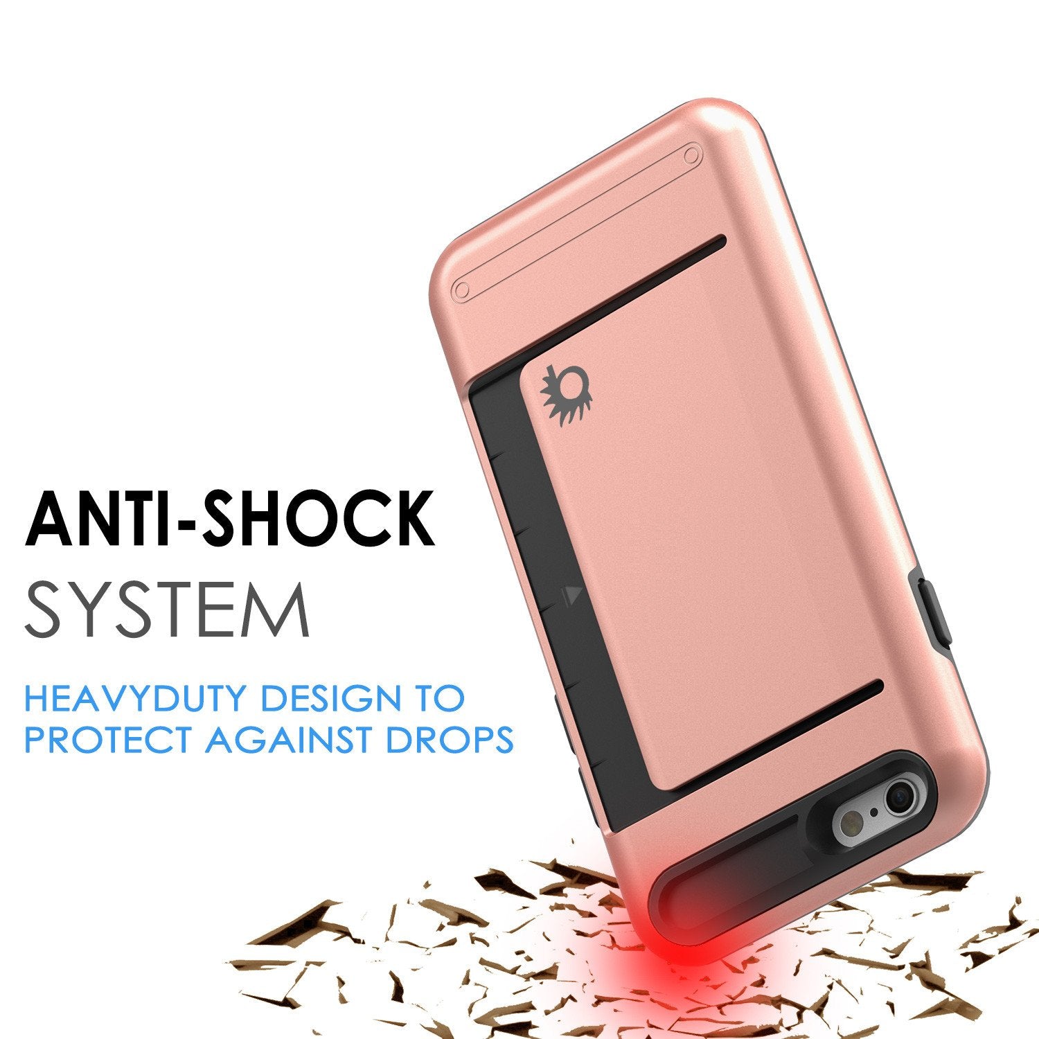 iPhone 6/6s Case PunkCase CLUTCH Rose Gold Series Slim Armor Soft Cover Case w/ Tempered Glass
