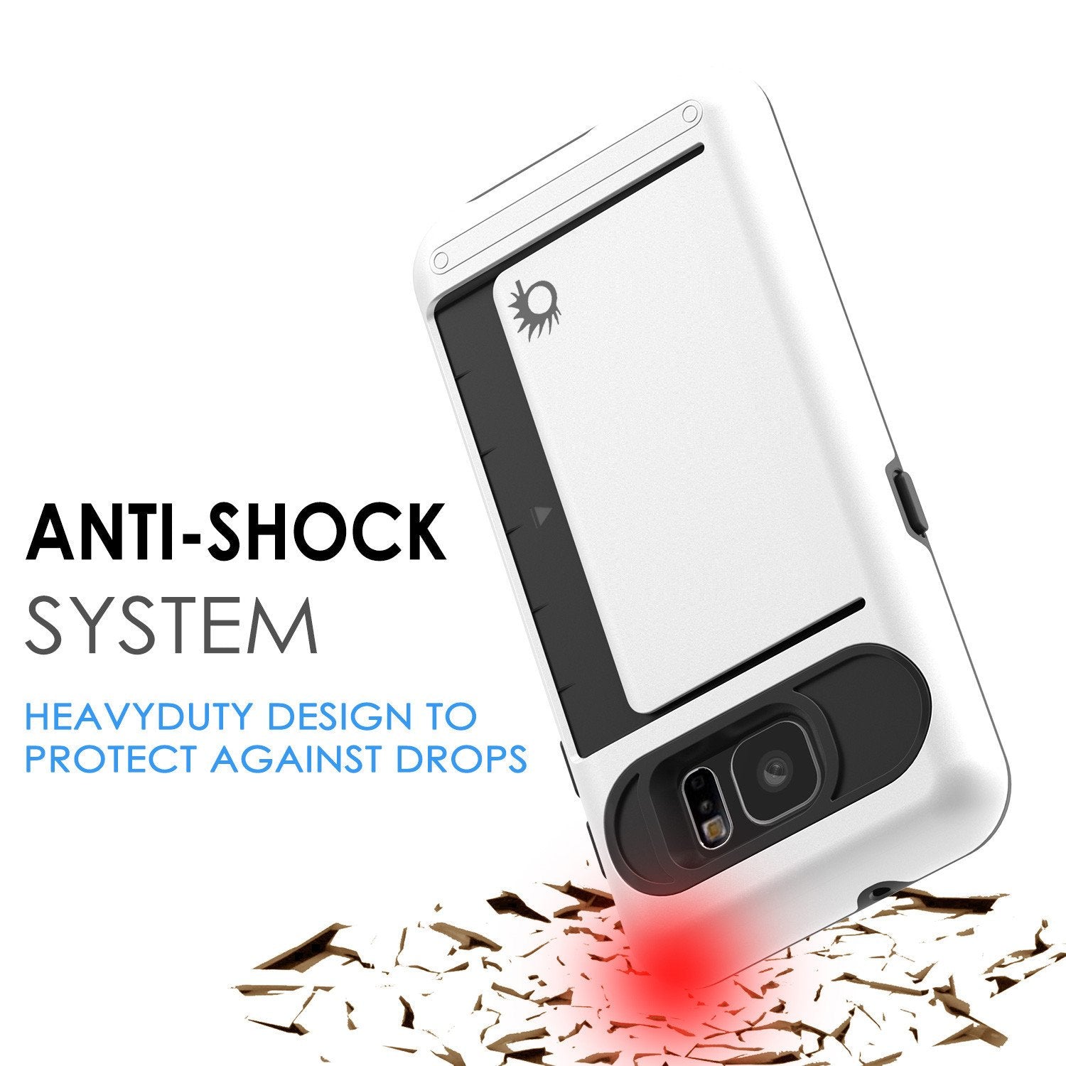 Galaxy S7 EDGE Case PunkCase CLUTCH White Series Slim Armor Soft Cover Case w/ Screen Protector