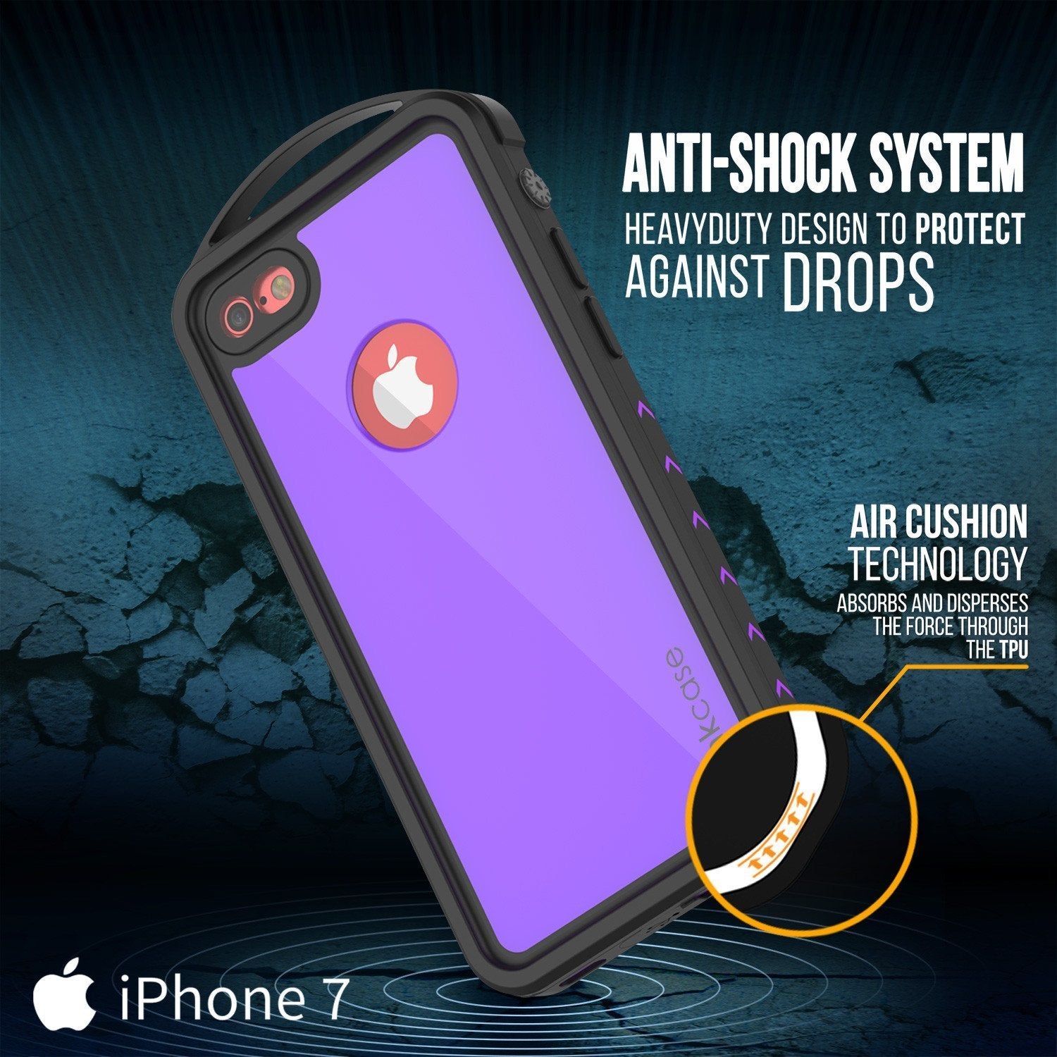iPhone SE (4.7") Waterproof Case, Punkcase ALPINE Series, Purple | Heavy Duty Armor Cover