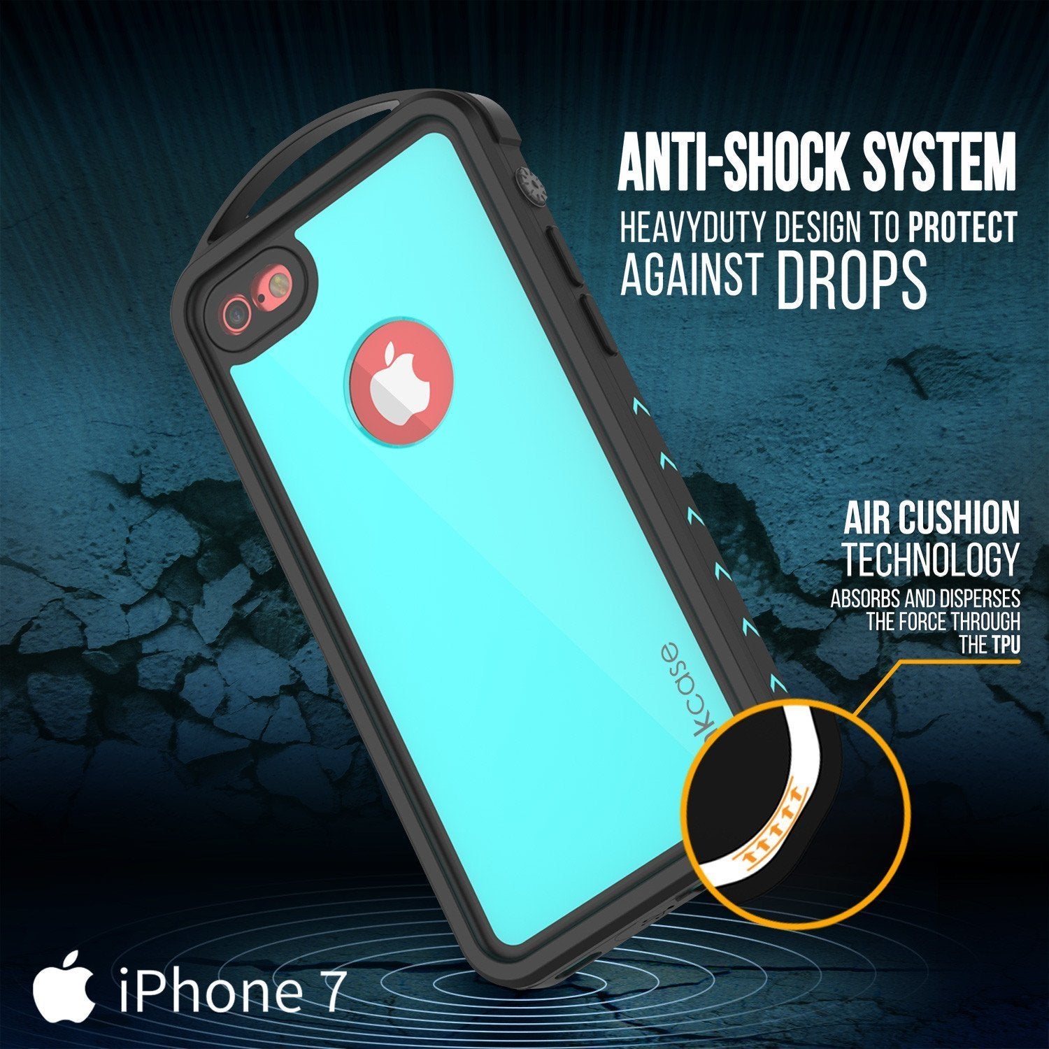 iPhone SE (4.7") Waterproof Case, Punkcase ALPINE Series, Teal | Heavy Duty Armor Cover