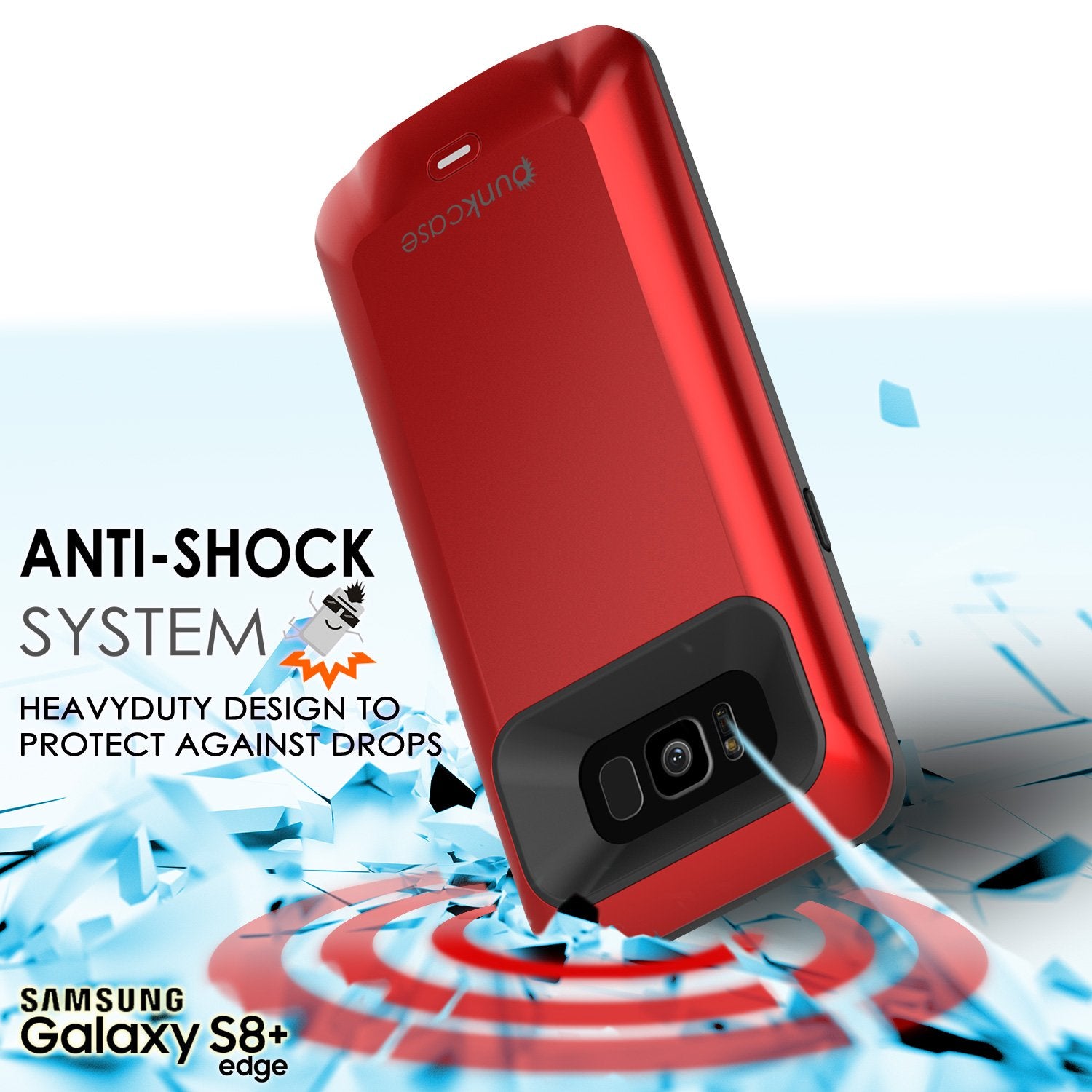 Galaxy S8 PLUS 5000mAH Battery Charger W/ USB Port Slim Case [Red]