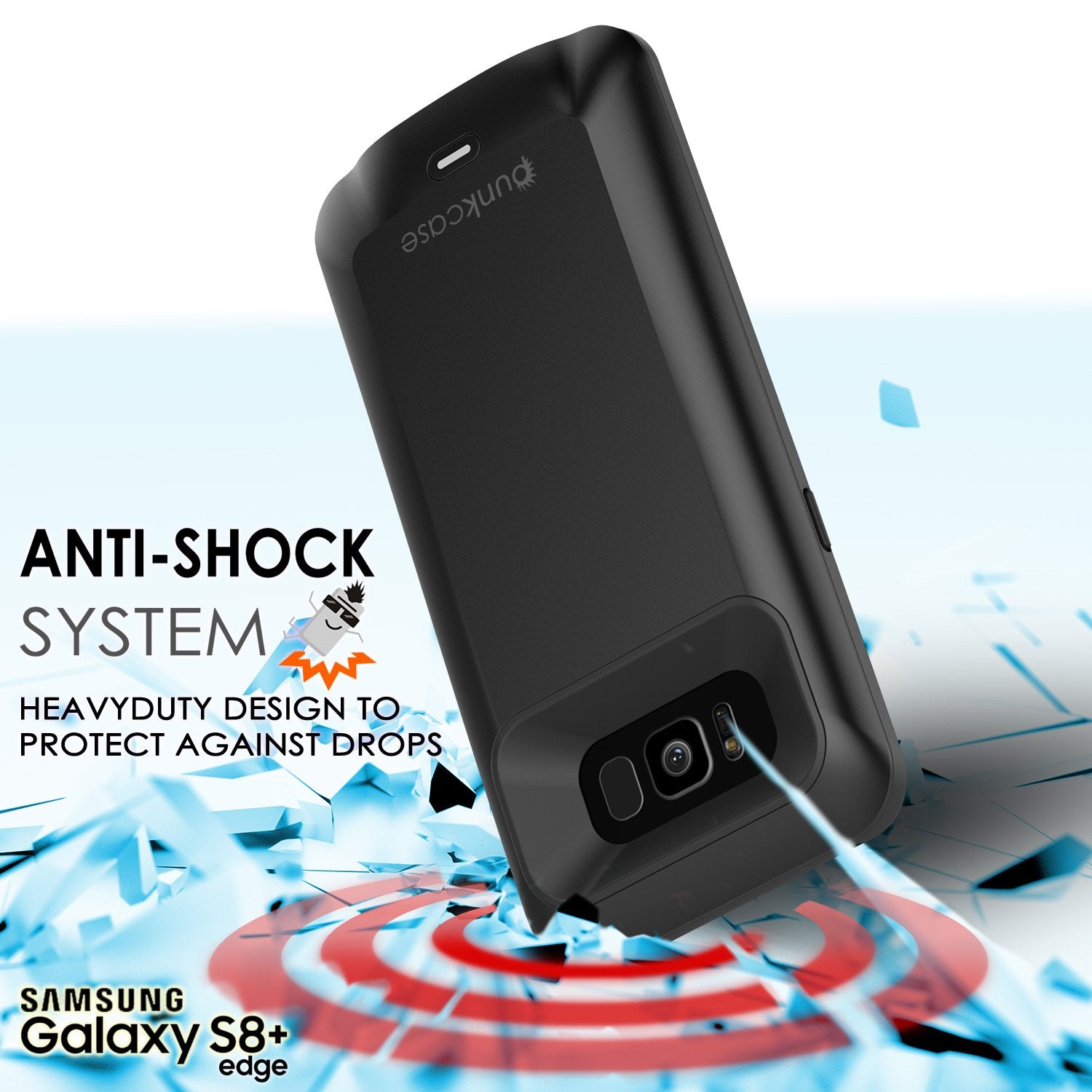 Galaxy S8 PLUS 5000mAH Battery Charger W/ USB Port Slim Case [Black]