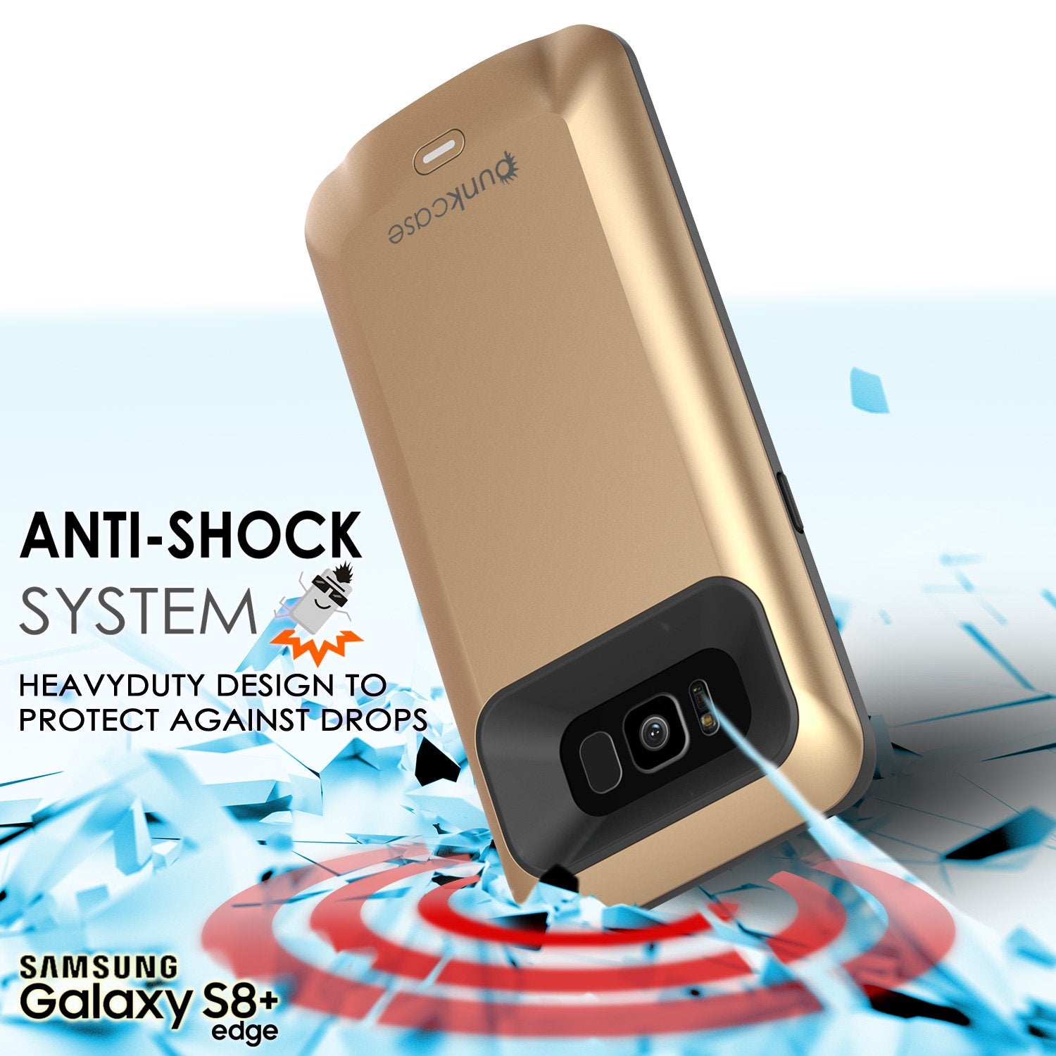 Galaxy S8 PLUS 5000mAH Battery Charger W/ USB Port Slim Case [Gold]