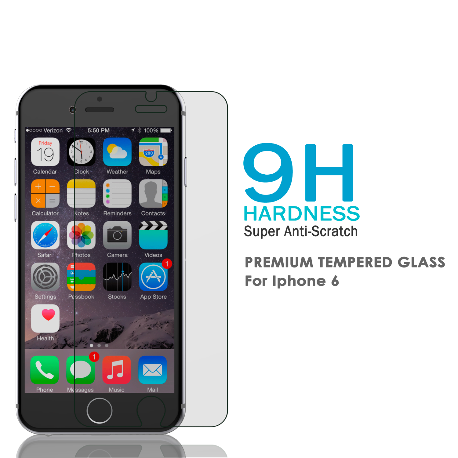 iPhone 6/6s Plus Clear Punkcase Glass SHIELD Tempered Glass Screen Protector 0.33mm Thick 9H Glass