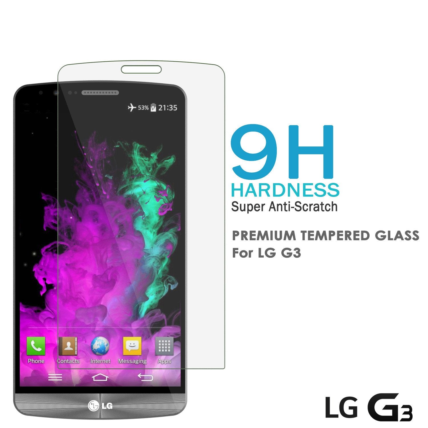LG G3 Punkcase Glass SHIELD Tempered Glass Screen Protector 0.33mm Thick 9H Glass