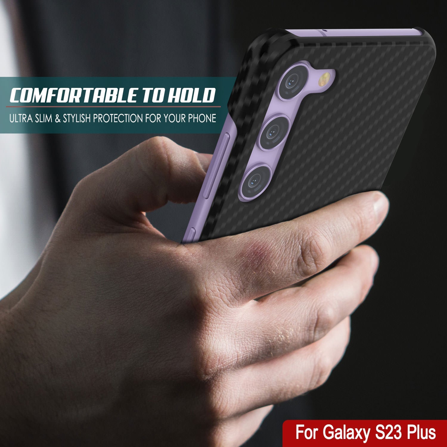 Galaxy S24 Plus Case, Punkcase CarbonShield, Heavy Duty & Ultra Thin Cover [shockproof][non slip] [Lilac]