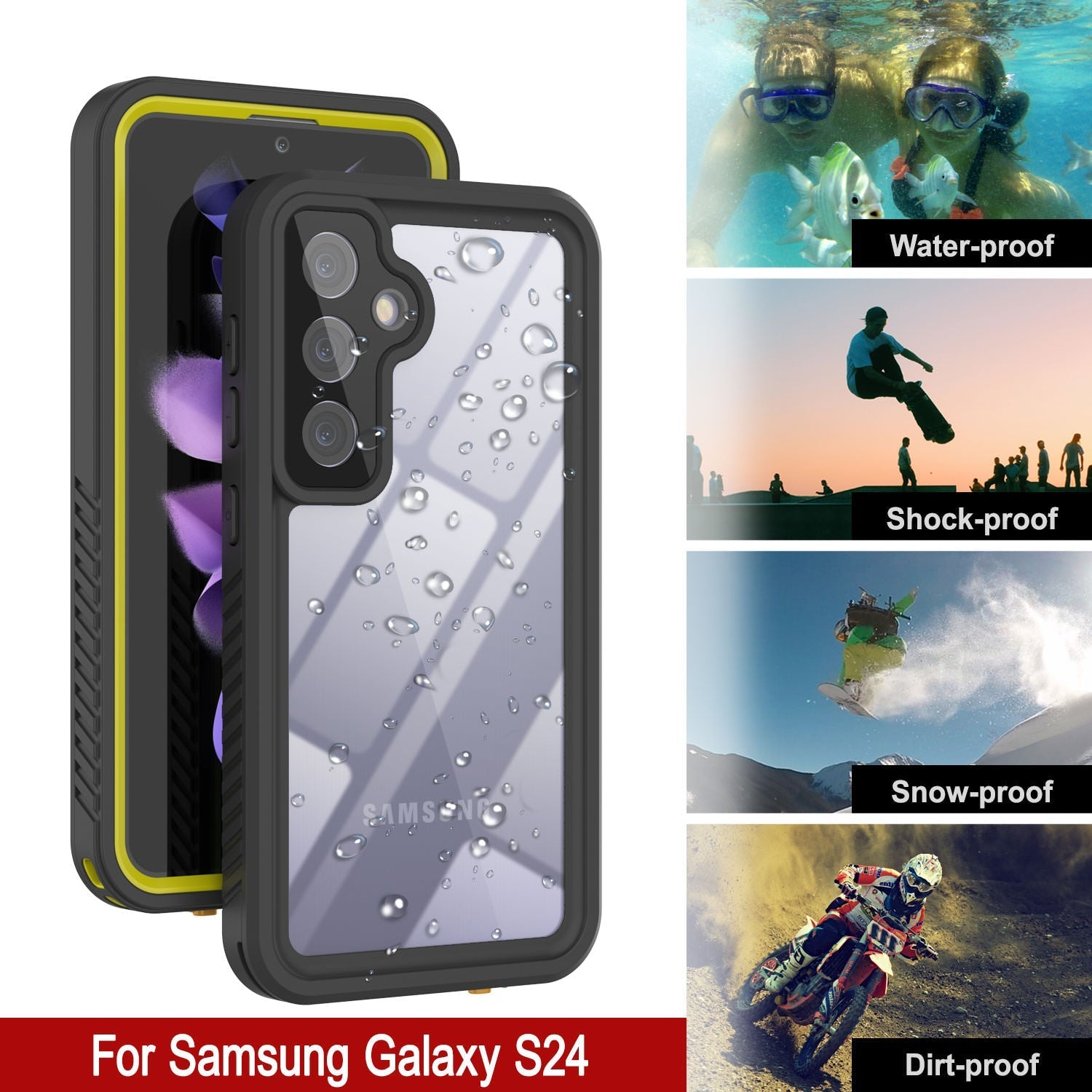 Galaxy S24 Water/ Shockproof [Extreme Series] With Screen Protector Case [Yellow]