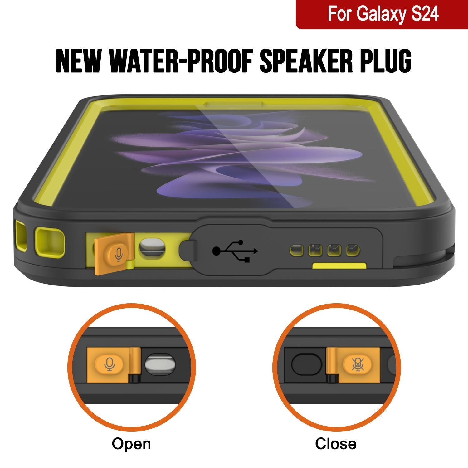 Galaxy S24 Water/ Shockproof [Extreme Series] With Screen Protector Case [Yellow]