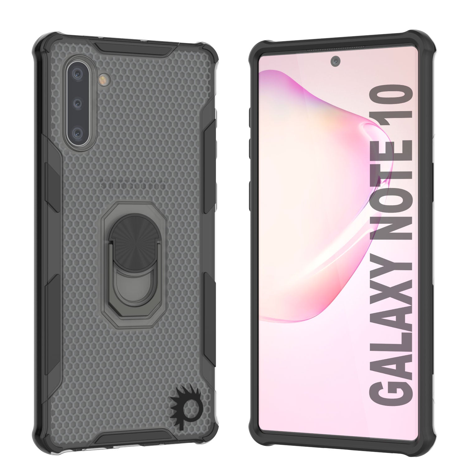 Punkcase Galaxy Note 10 Case [Magnetix 2.0 Series] Clear Protective TPU Cover W/Kickstand [Black]