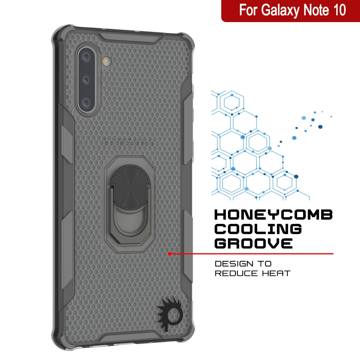 Punkcase Galaxy Note 10 Case [Magnetix 2.0 Series] Clear Protective TPU Cover W/Kickstand [Grey]