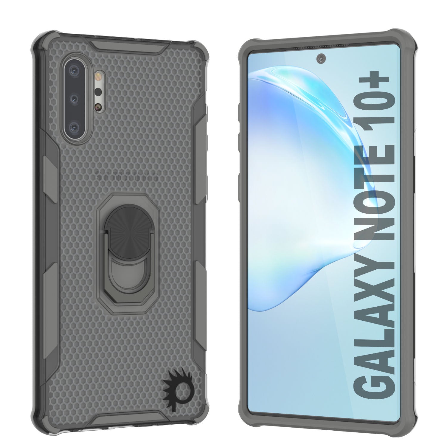 Punkcase Galaxy Note 10 Plus Case [Magnetix 2.0 Series] Clear Protective TPU Cover W/Kickstand [Grey]
