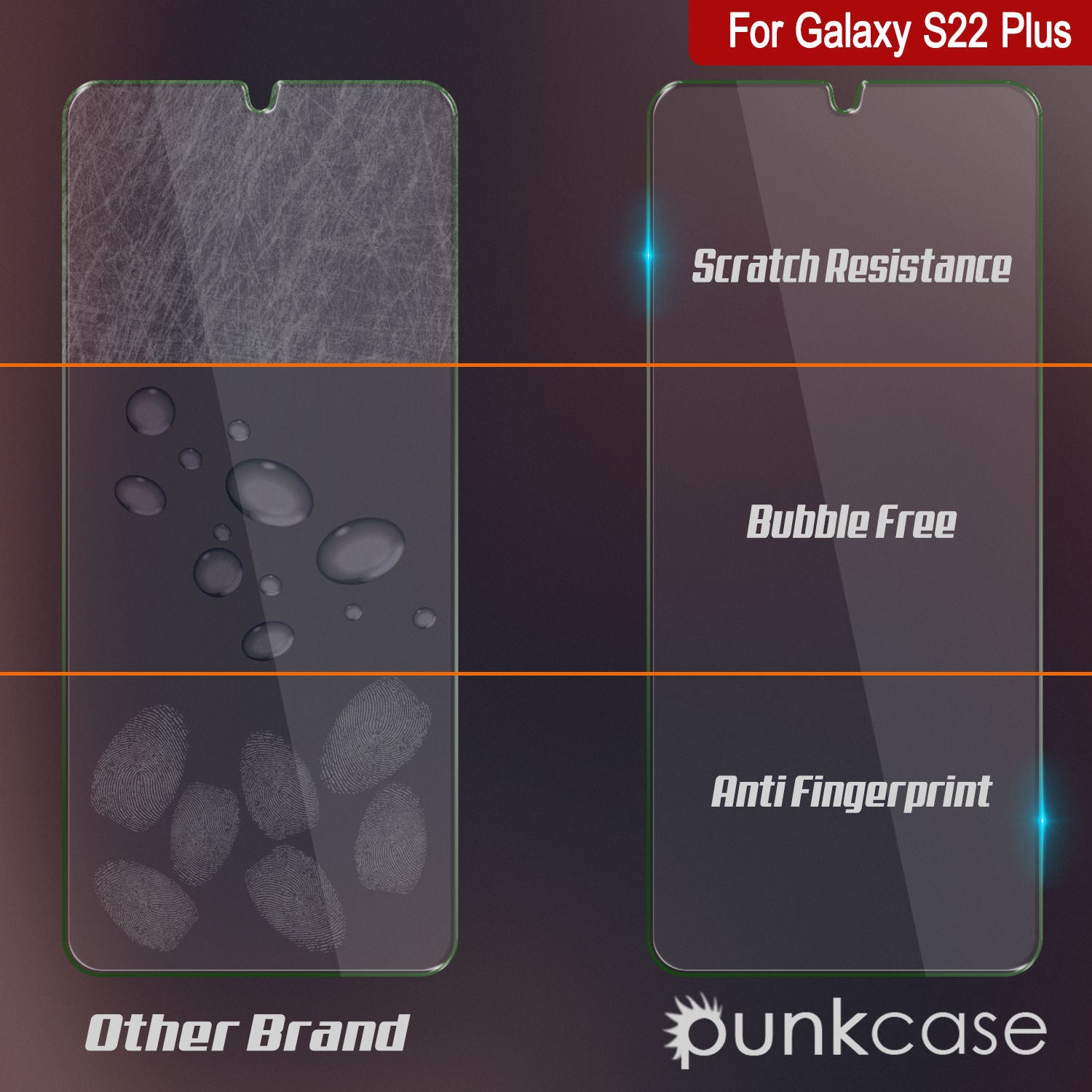 Galaxy S22+ Plus Gold Punkcase Glass SHIELD Tempered Glass Screen Protector 0.33mm Thick 9H Glass