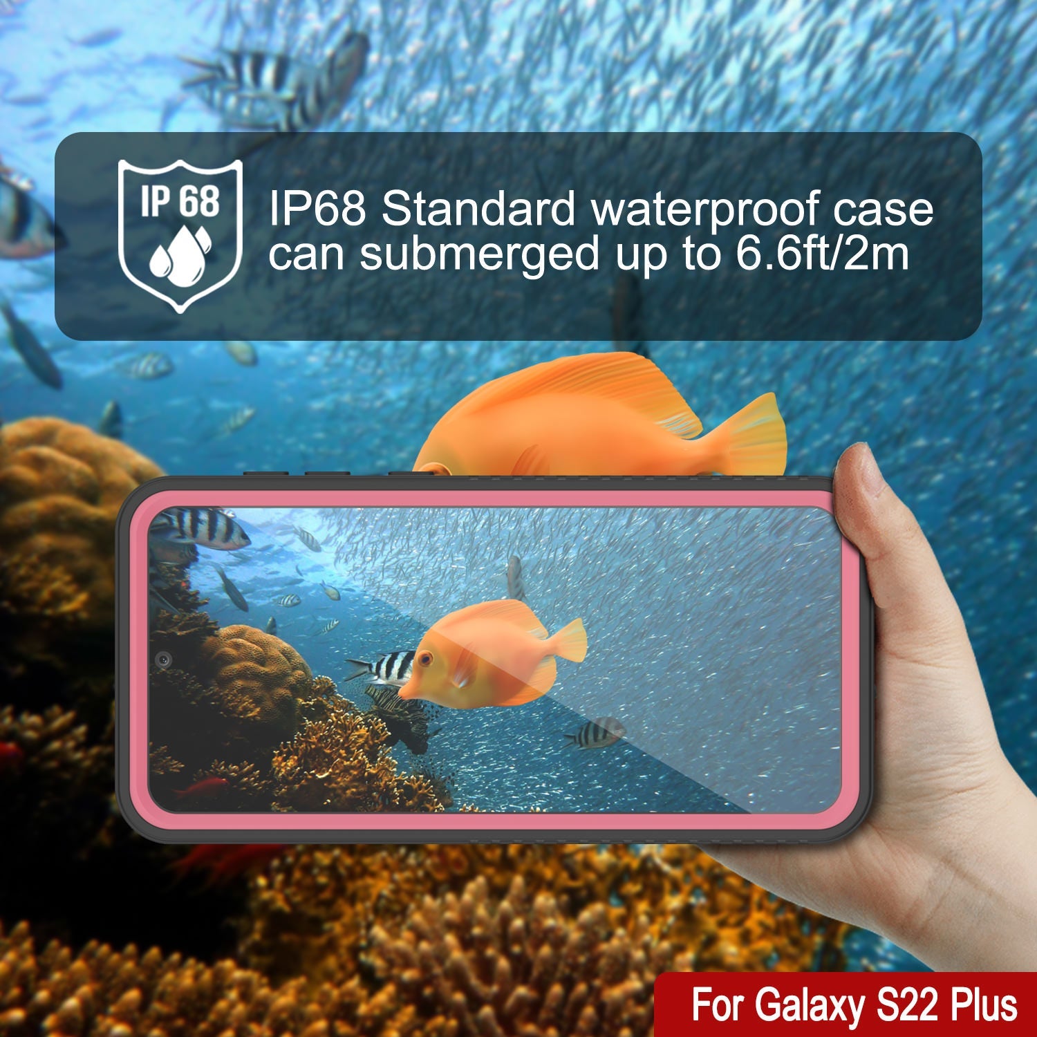 Galaxy S22+ Plus Water/ Shock/ Snowproof [Extreme Series] Slim Screen Protector Case [Pink]