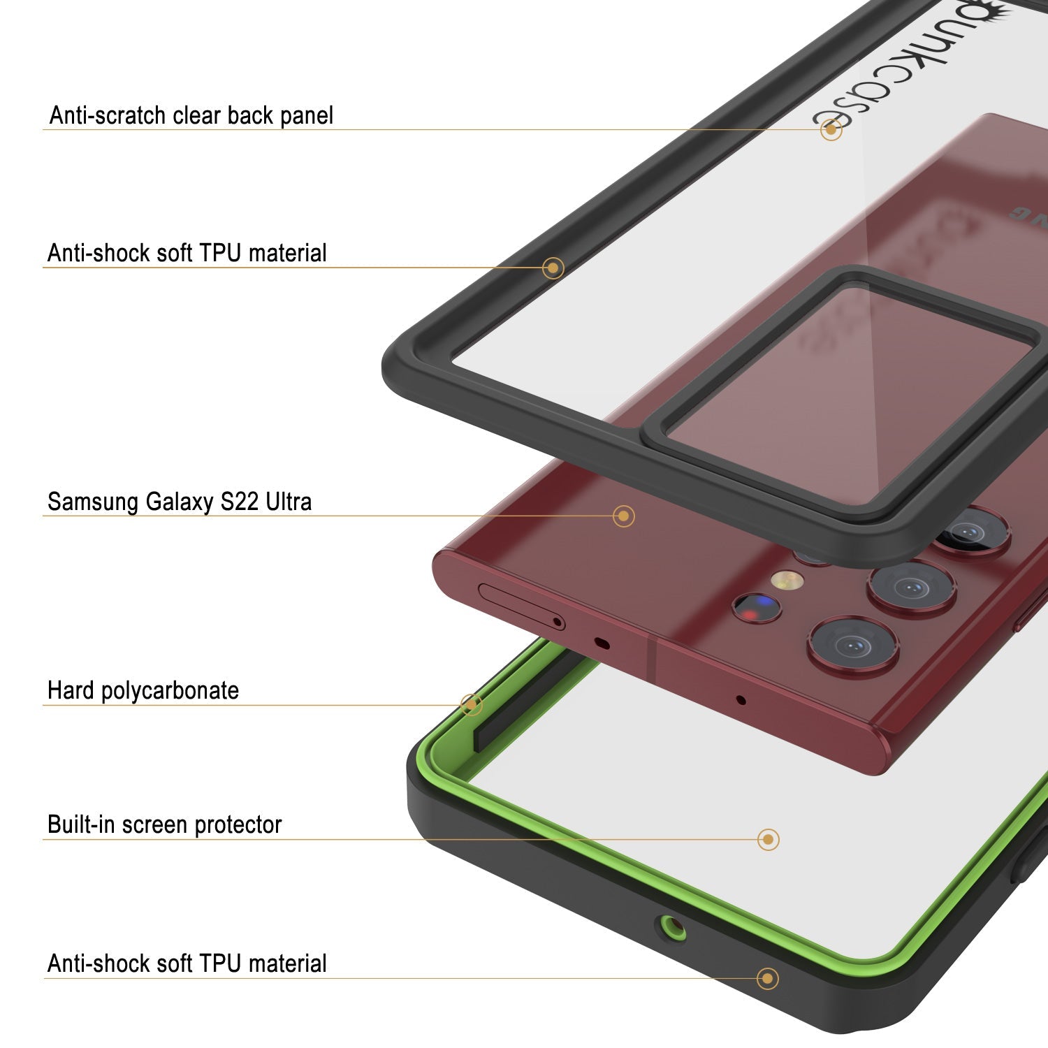 Galaxy S22 Ultra Water/ Shockproof [Extreme Series] Screen Protector Case [Light Green]