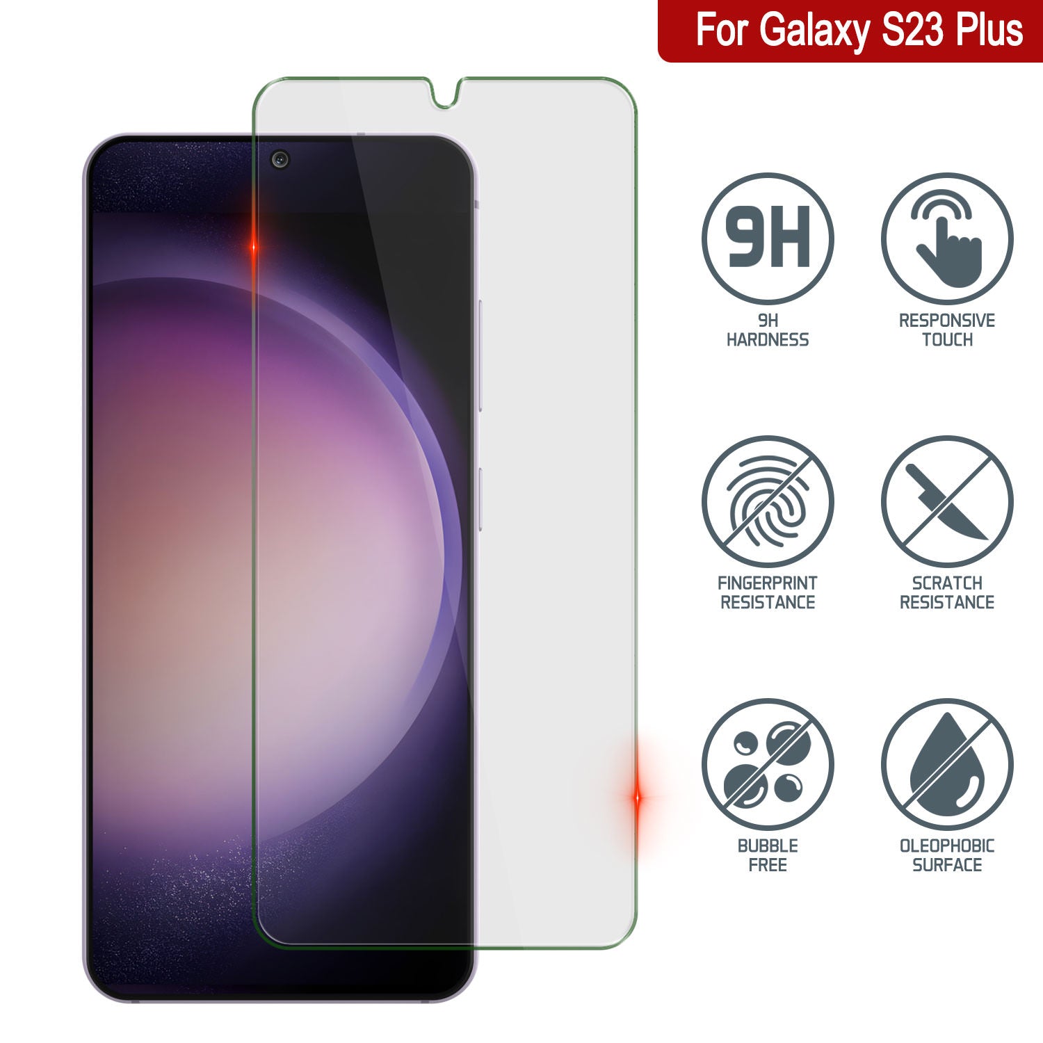 Galaxy S23+ Plus Clear Punkcase Glass SHIELD Tempered Glass Screen Protector 0.33mm Thick 9H Glass