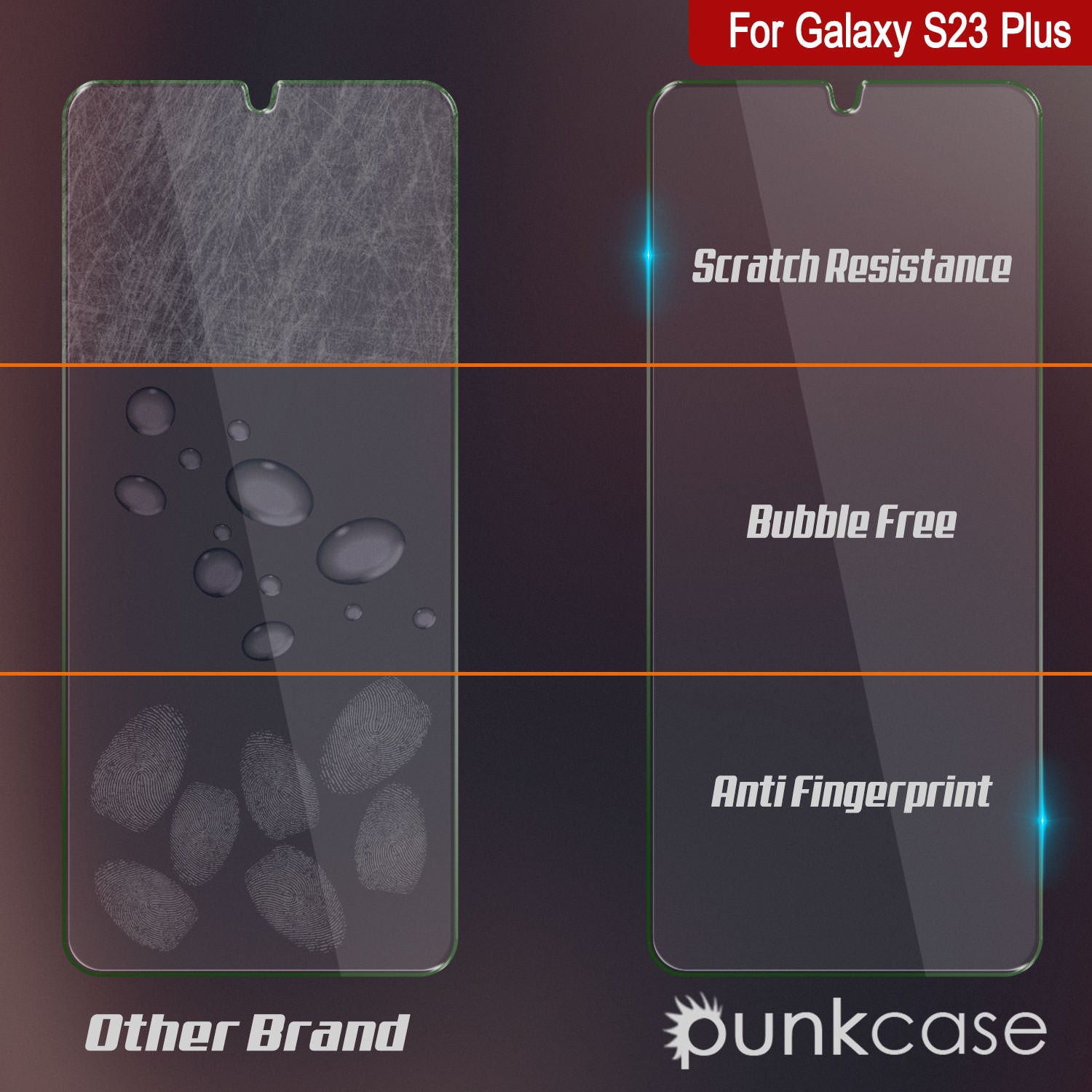 Galaxy S23+ Plus Gold Punkcase Glass SHIELD Tempered Glass Screen Protector 0.33mm Thick 9H Glass