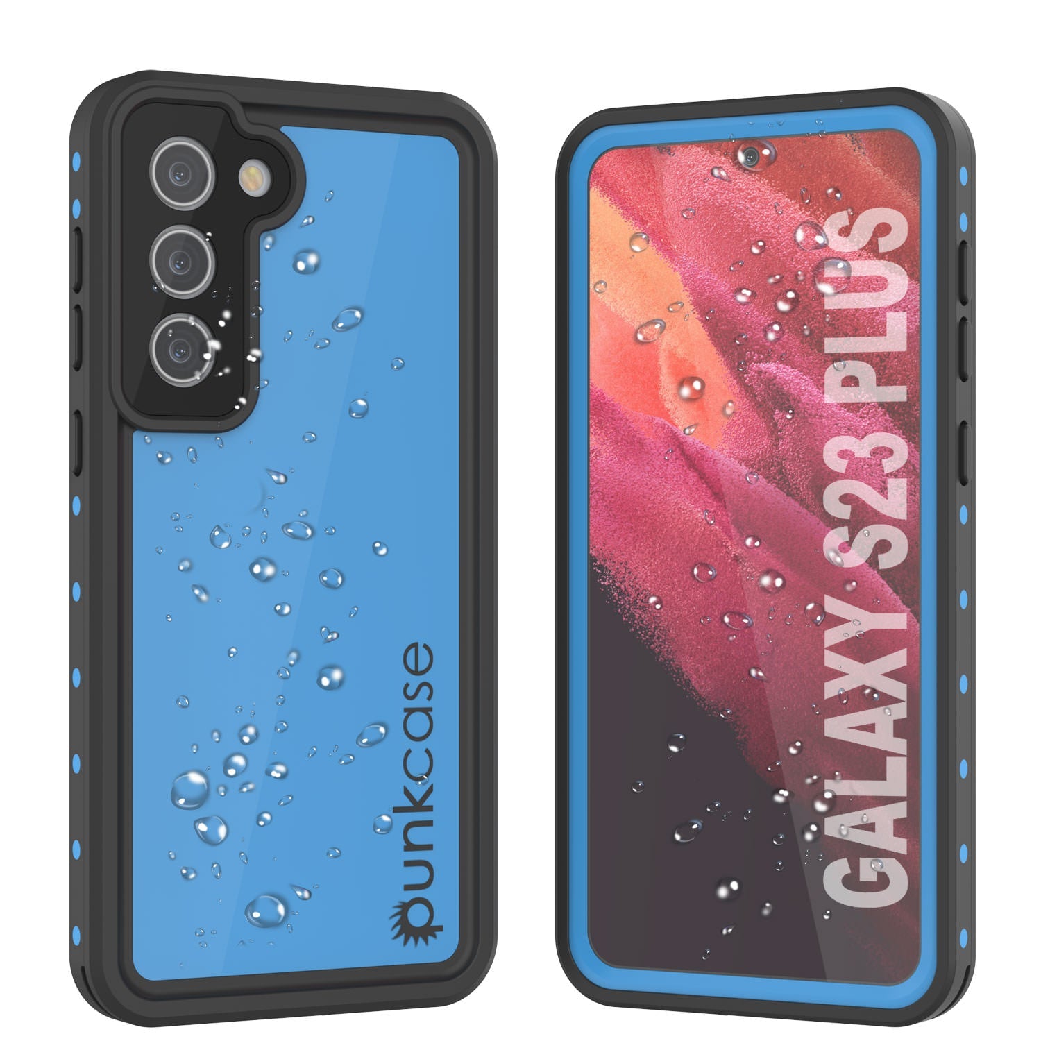 Galaxy S23+ Plus Waterproof Case PunkCase StudStar Light Blue Thin 6.6ft Underwater IP68 ShockProof