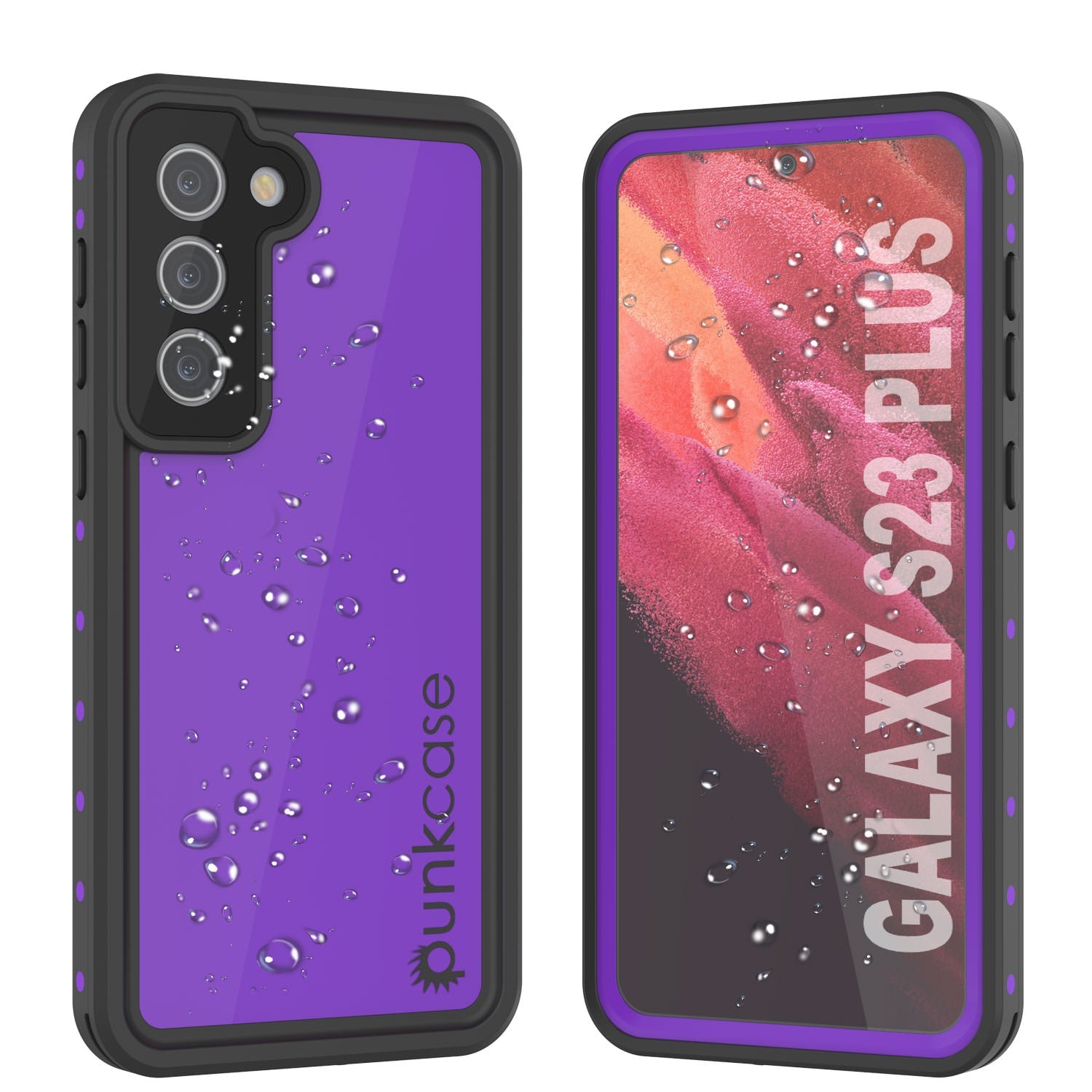 Galaxy S23+ Plus Waterproof Case PunkCase StudStar Purple Thin 6.6ft Underwater IP68 Shock/Snow Proof