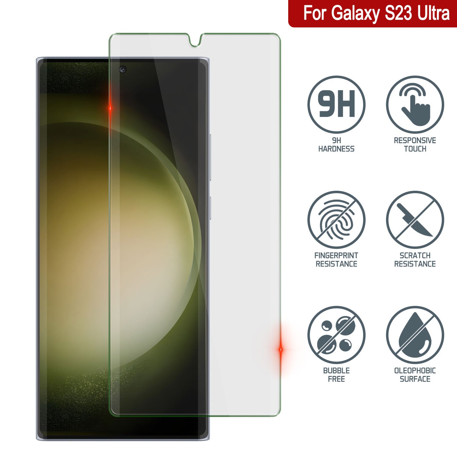 Galaxy S23 Ultra Gold Punkcase Glass SHIELD Tempered Glass Screen Protector 0.33mm Thick 9H Glass