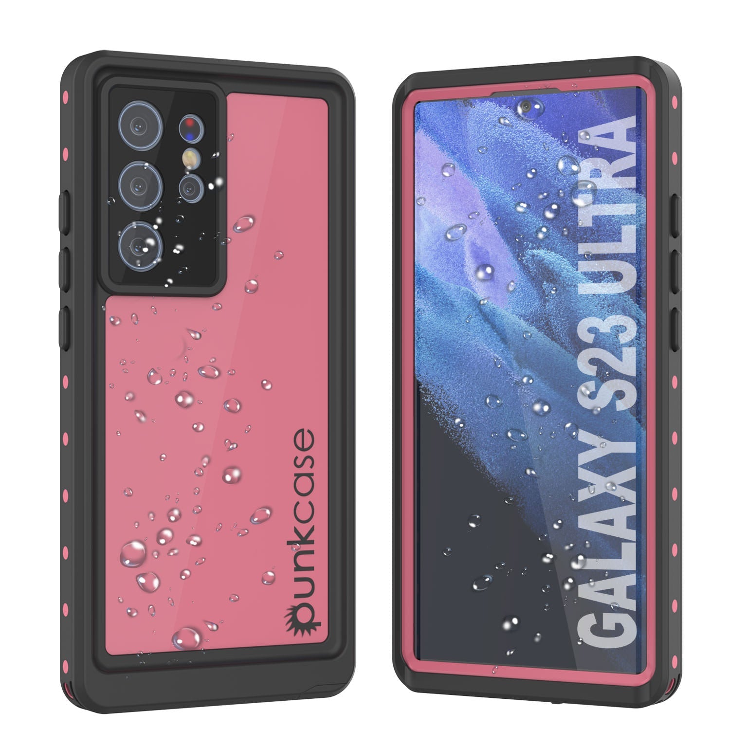 Galaxy S23 Ultra Waterproof Case PunkCase StudStar Pink Thin 6.6ft Underwater IP68 Shock/Snow Proof